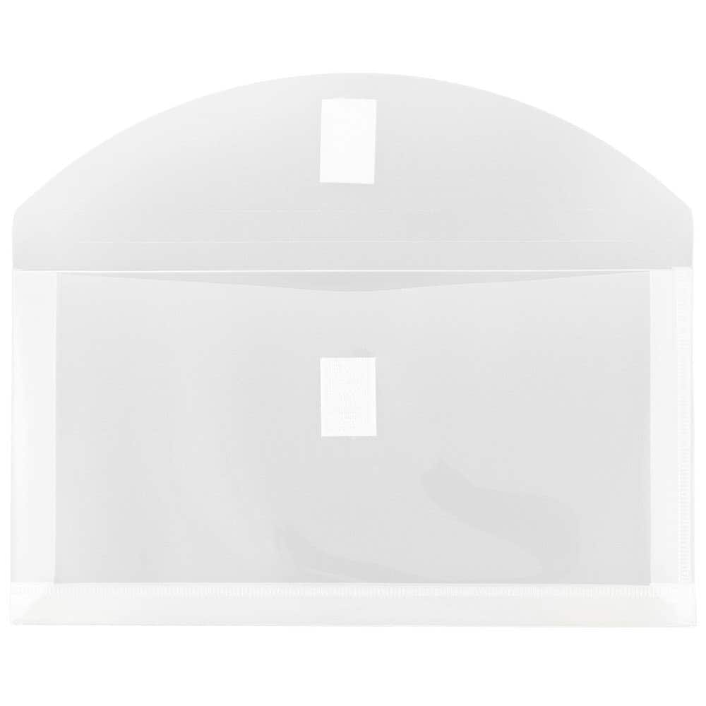 JAM Paper 5.25" x 10" Plastic Hook & Loop Closure Envelopes, 12ct.