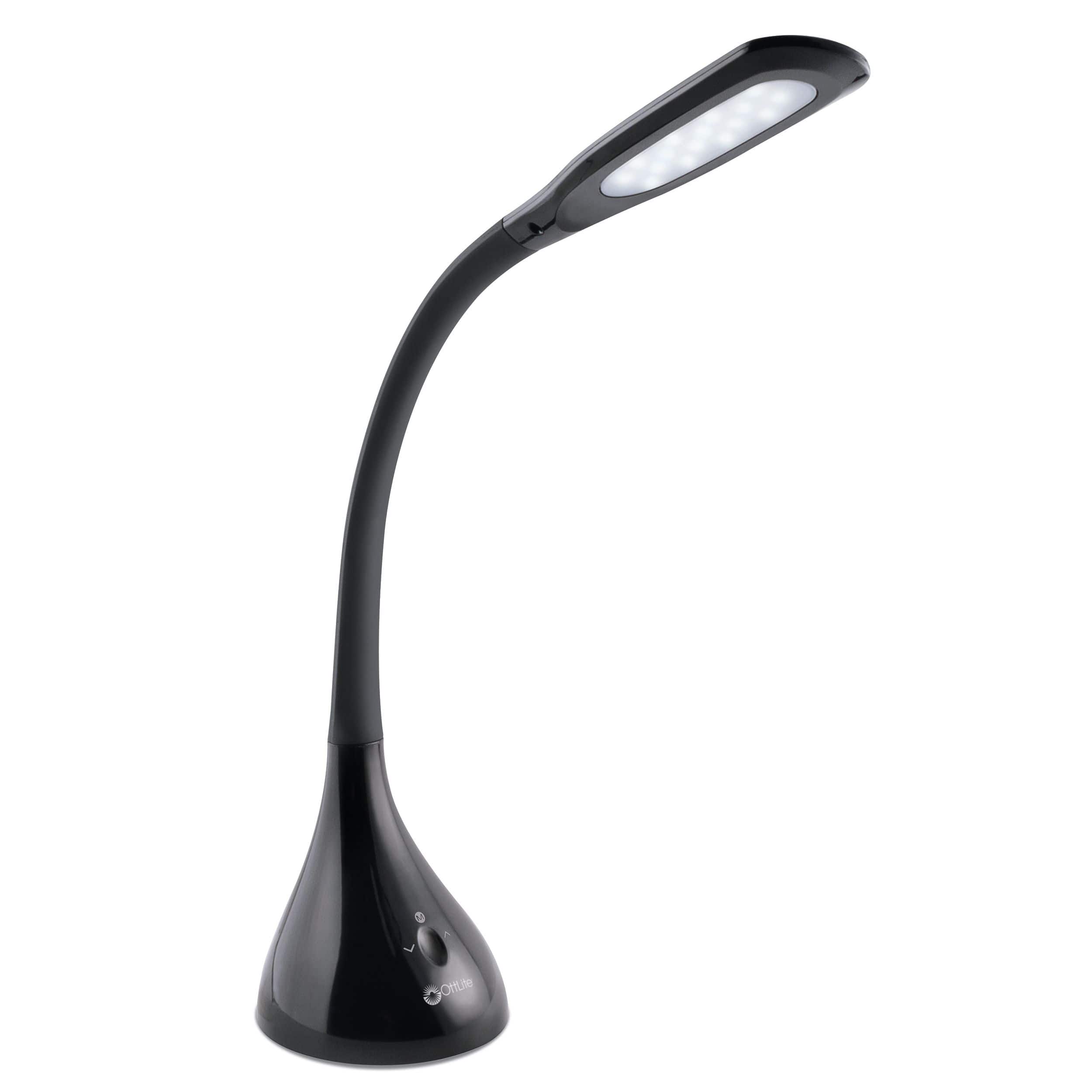 OttLite 11&#x22; Black Creative Curves LED Desk Lamp