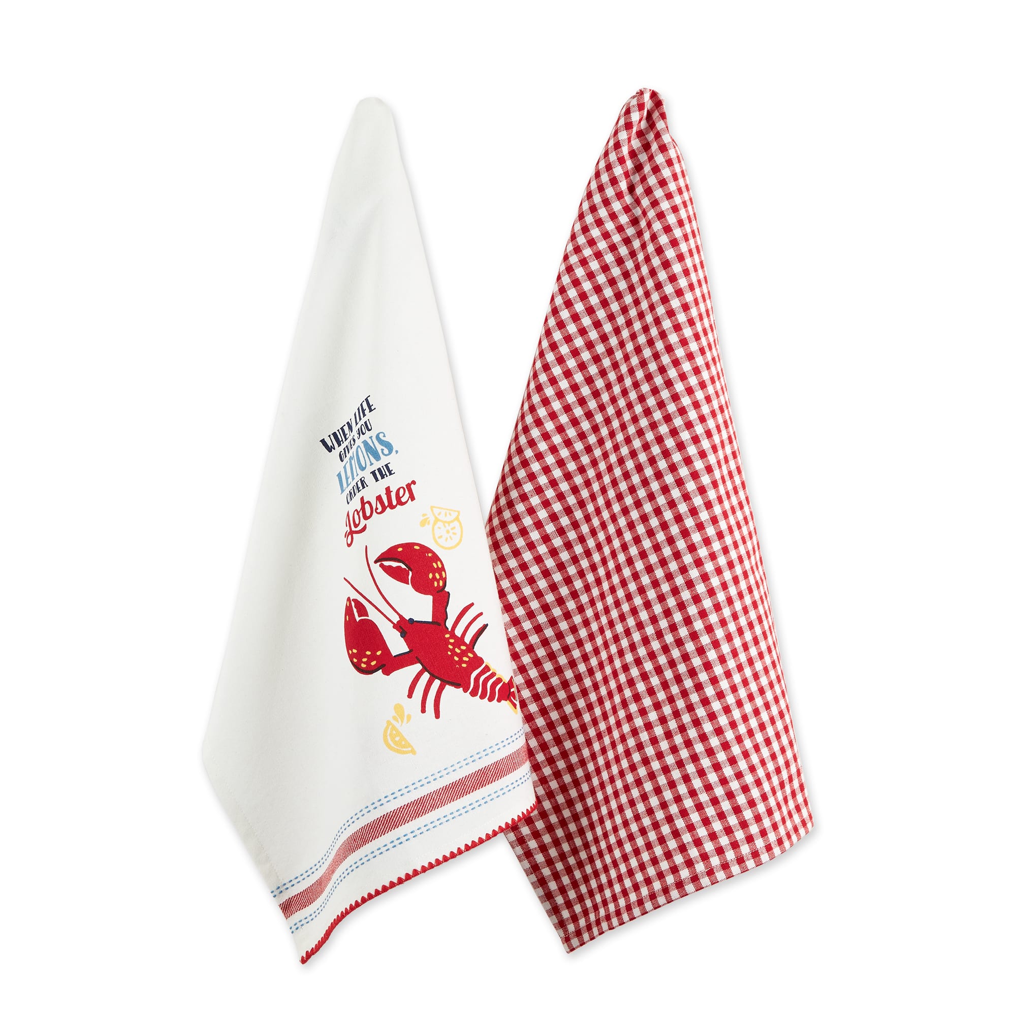 Red Lobsters Kitchen Towels Set/2