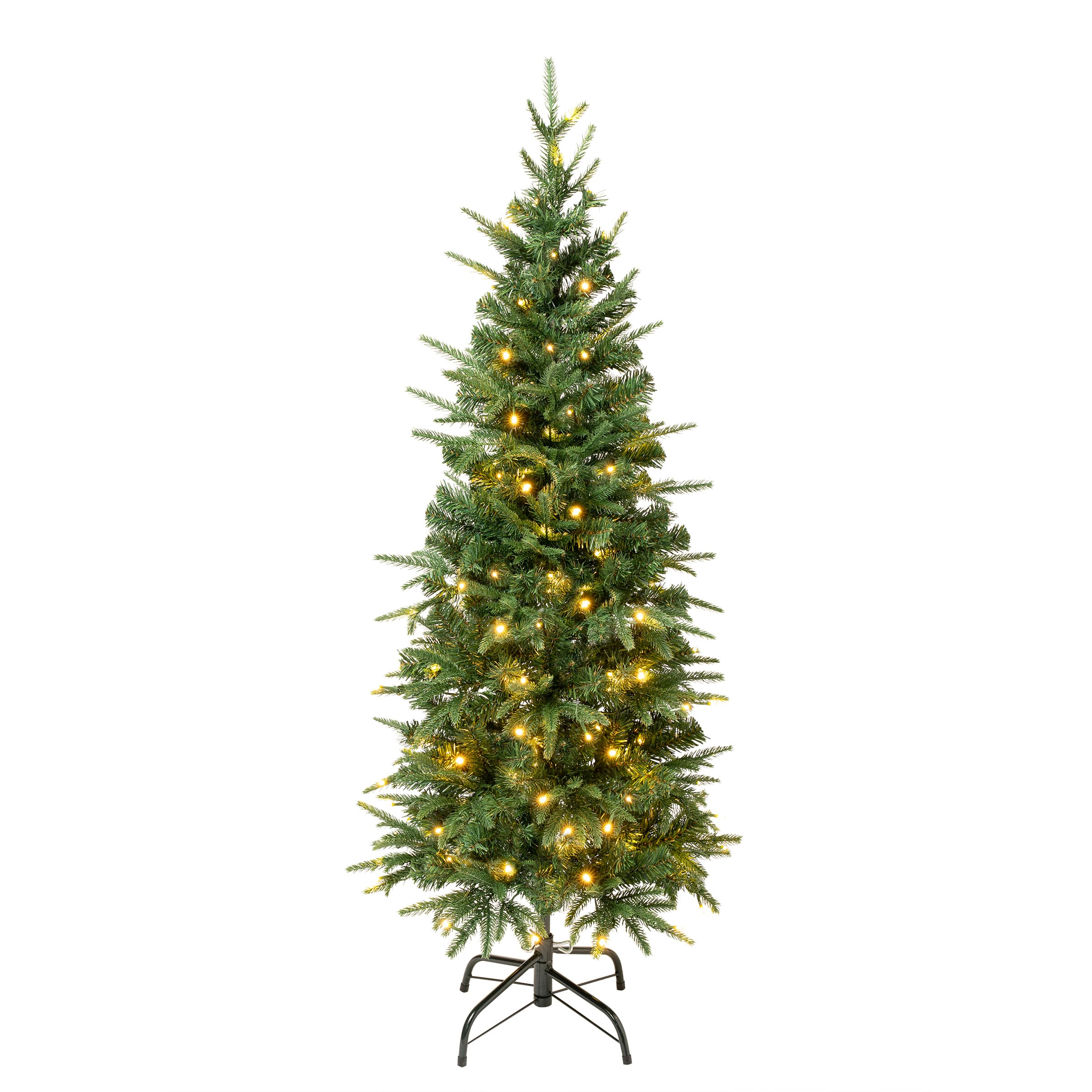 4.5ft. Pre-Lit Feel-Real® Duxbury Slim Artificial Christmas Tree, Warm White LED Lights