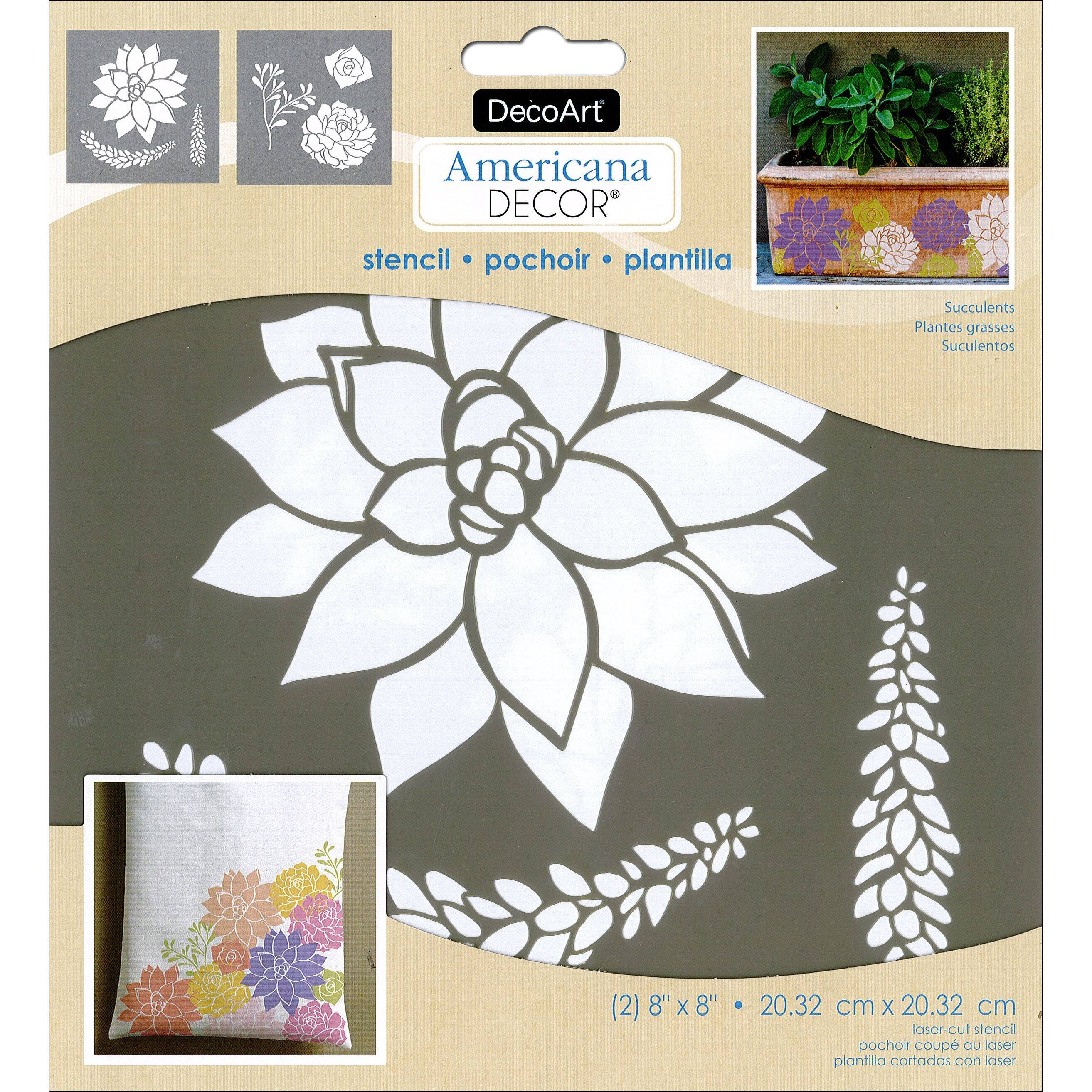 DecoArt Americana Decor 2ct. Succulents Stencils, 8 x 8 By Deco Art