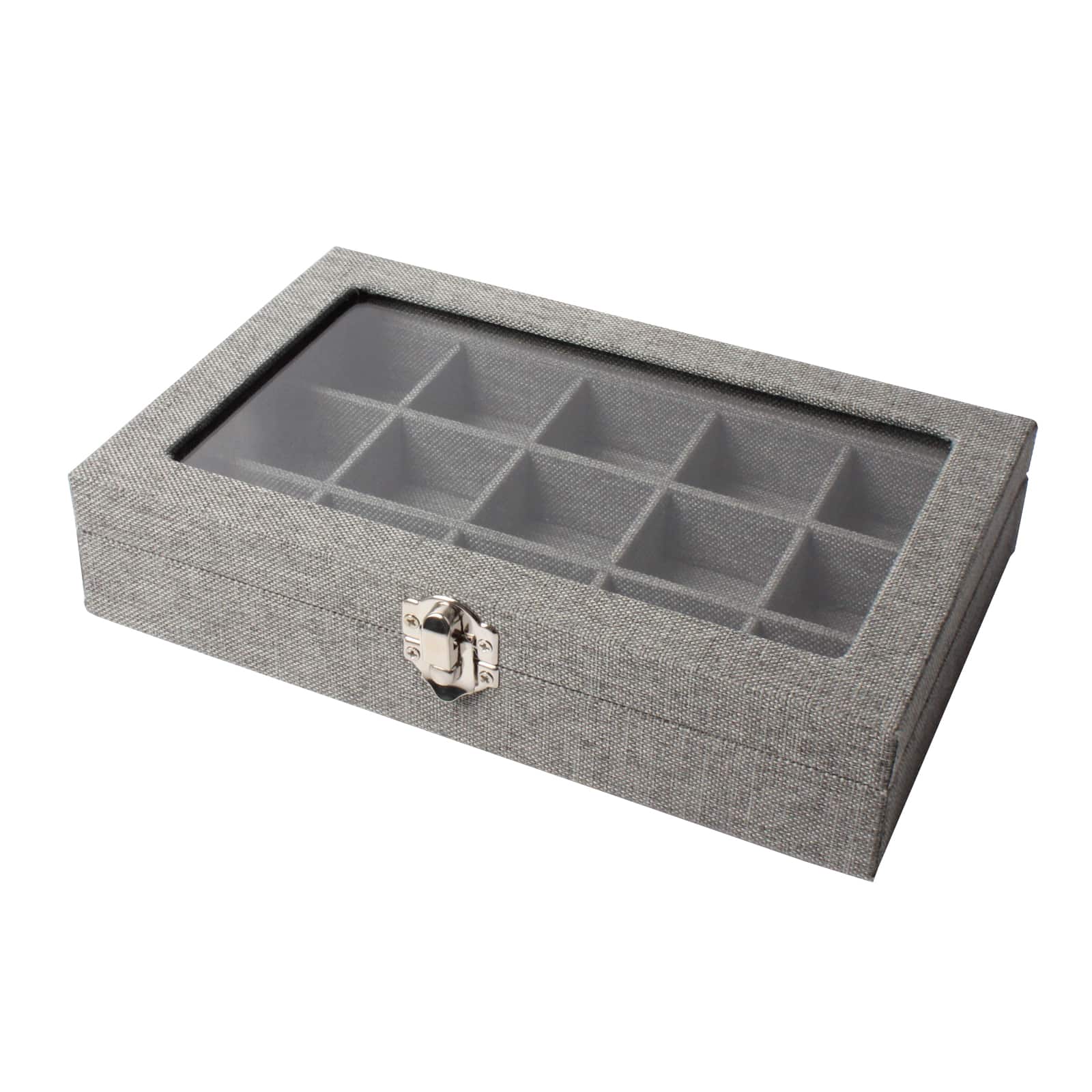 Grey Jewelry Storage Box With Glass Lid By Bead Landing™ Michaels