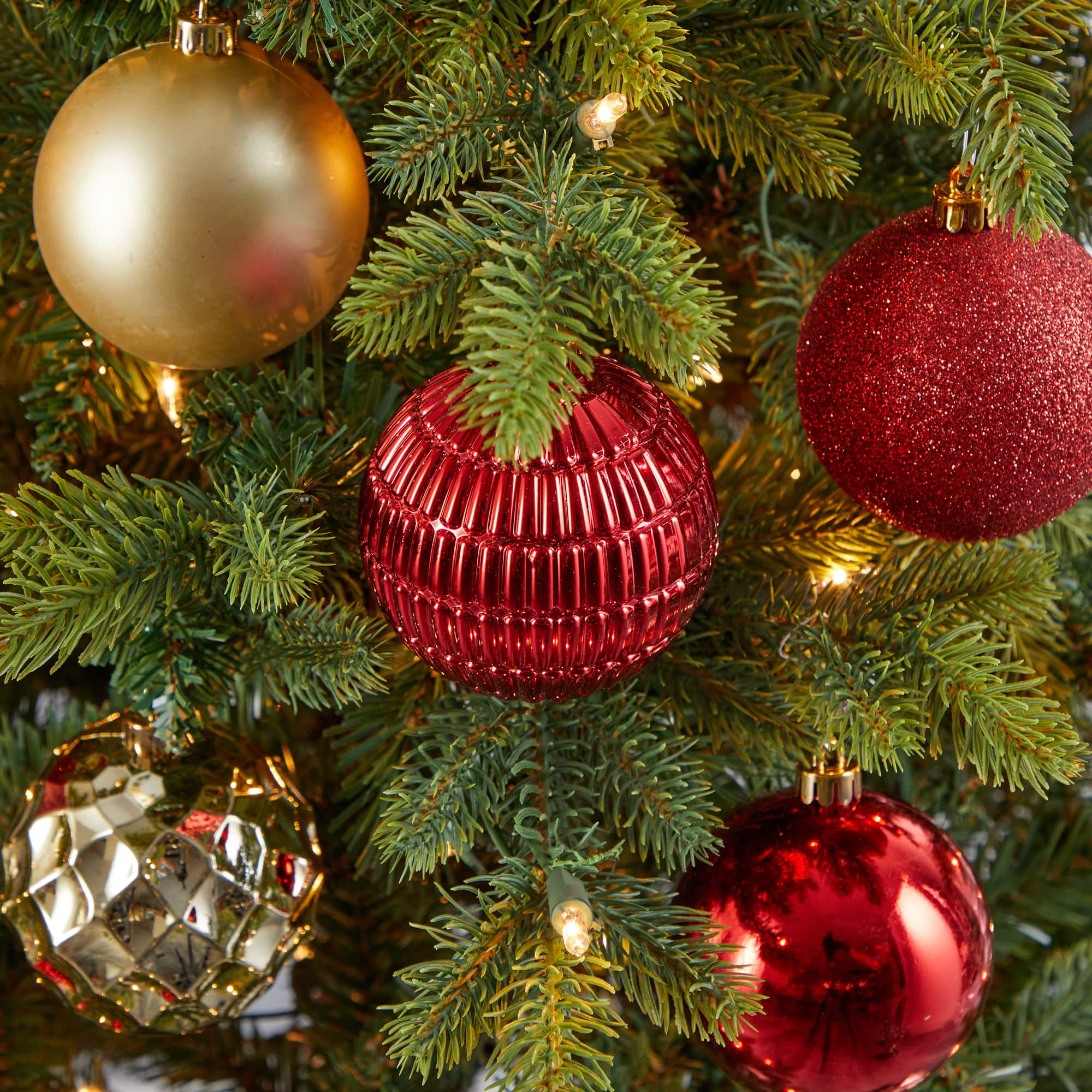 40ct. 3" Red & Gold Shatterproof Ball Ornaments