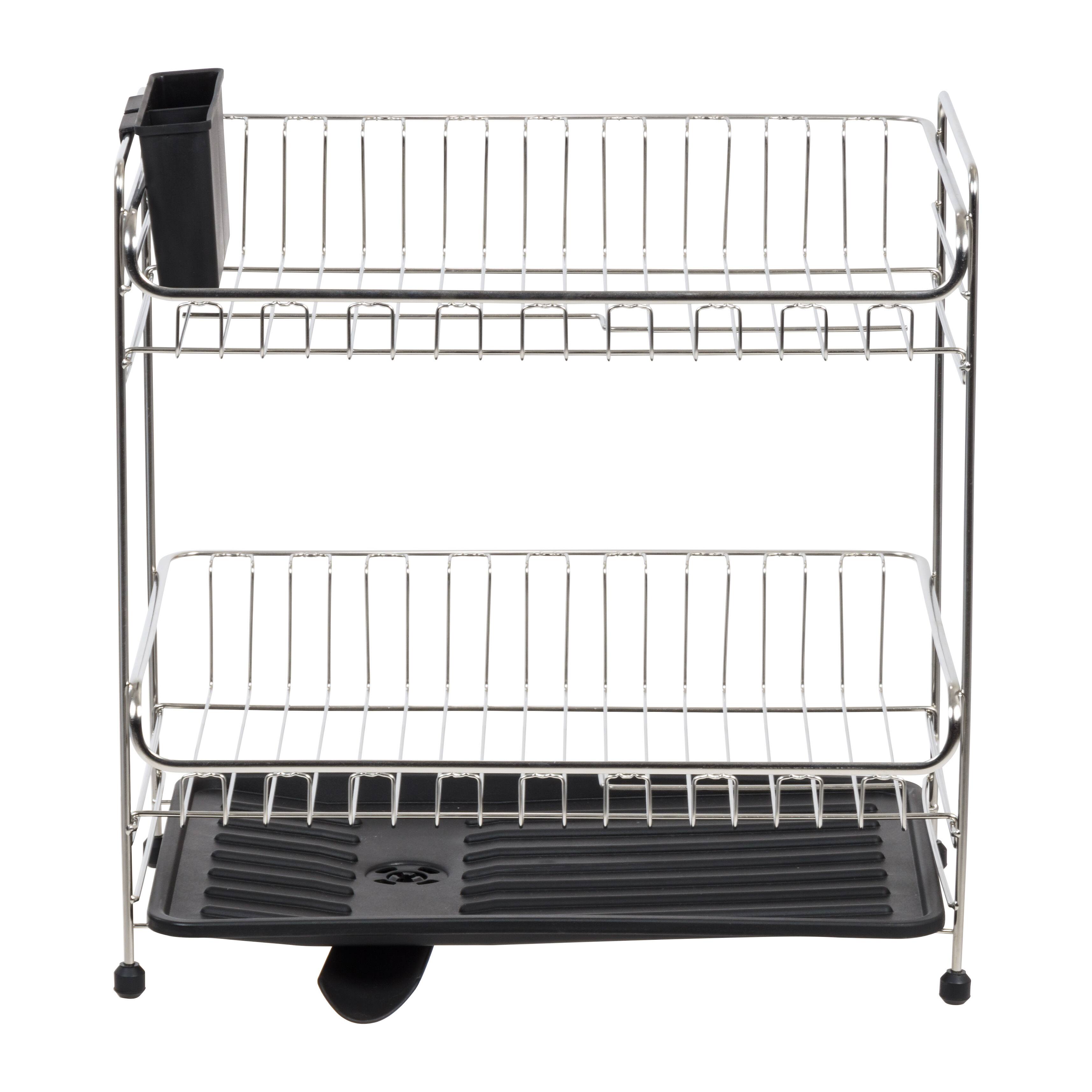 IRIS&#xAE; 15.75&#x22; Stainless Steel 2-Tier Dish Rack