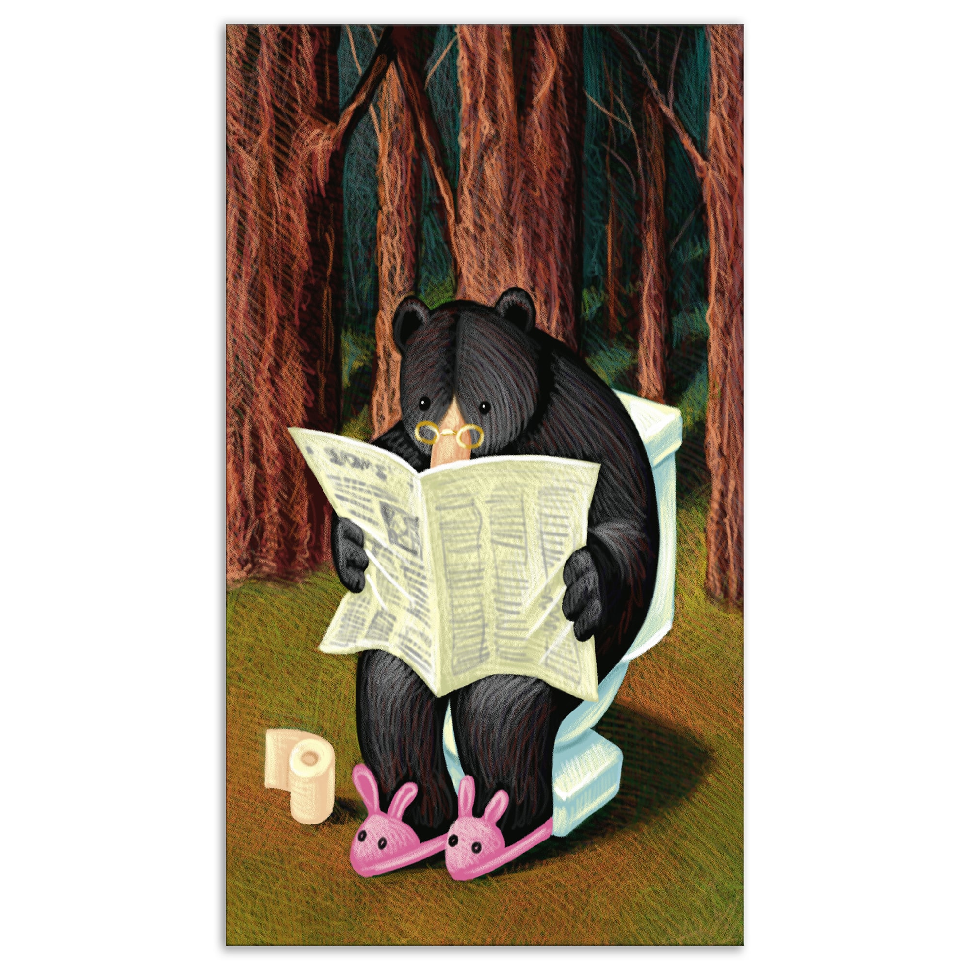 Designart - Bear in the Woods - Animal Canvas Art Print