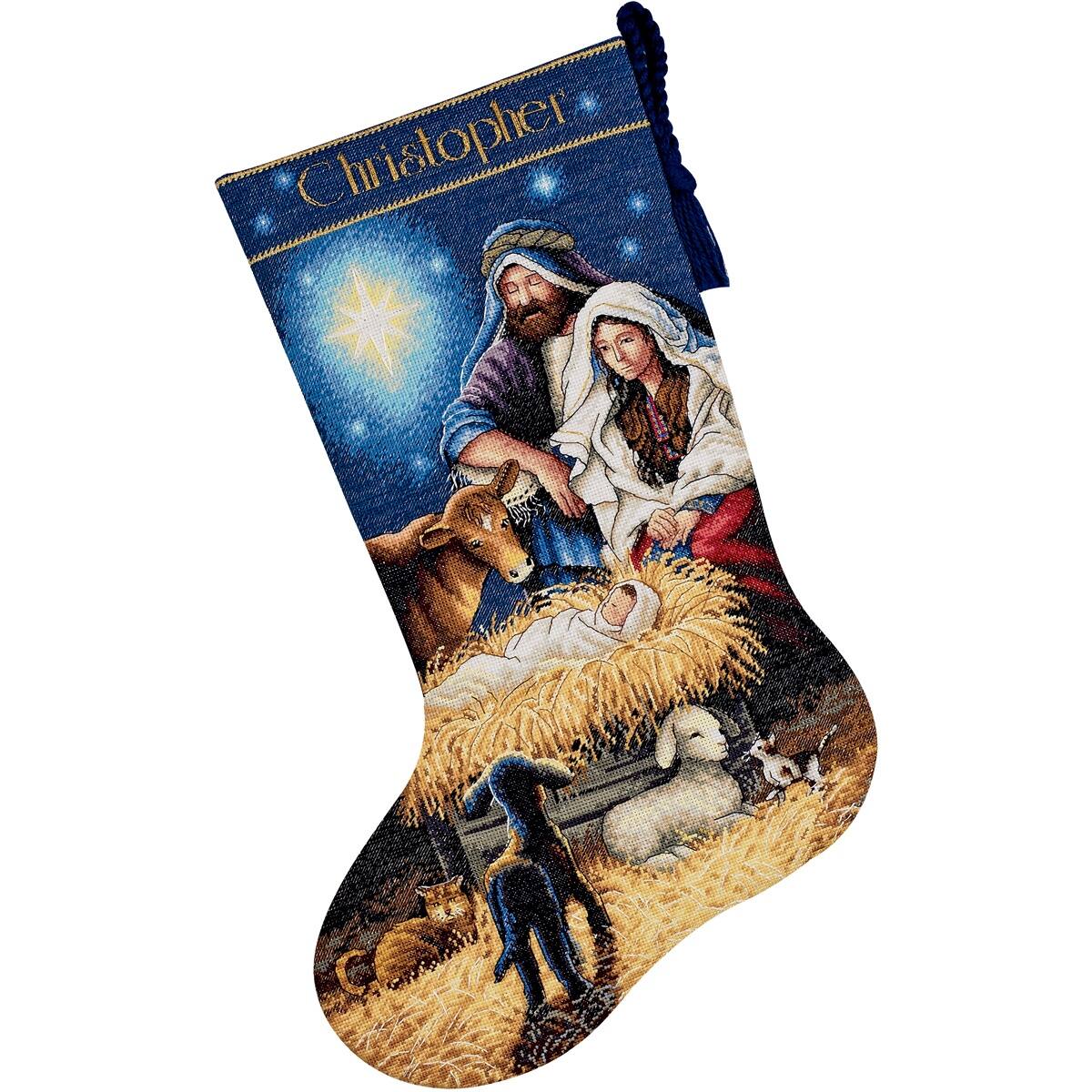 Dimensions&#xAE; Gold Collection&#xAE; Holy Night Stocking Counted Cross Stitch Kit