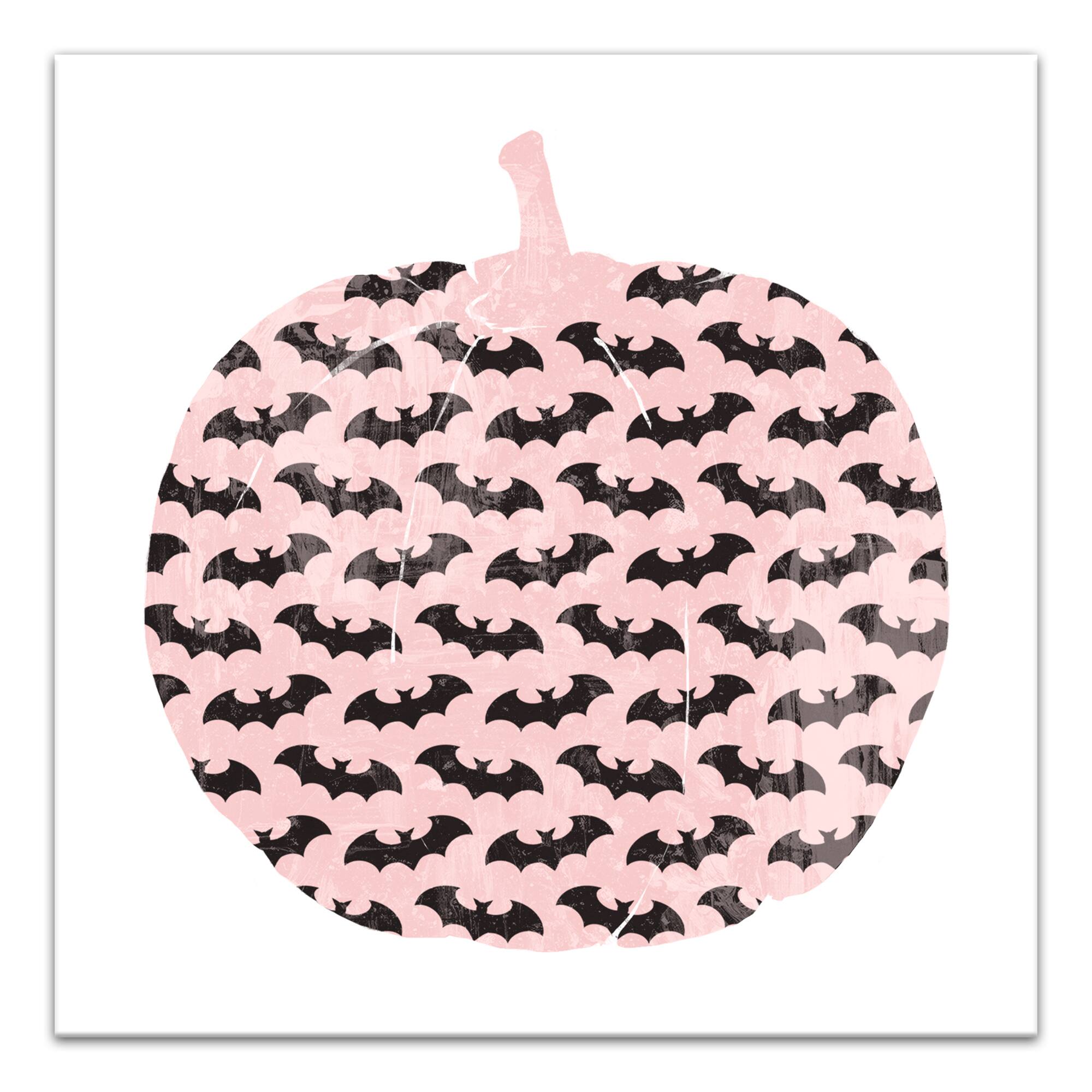 Pink & Black Bat Pumpkin Canvas Wall Art By Designs Direct | Michaels®