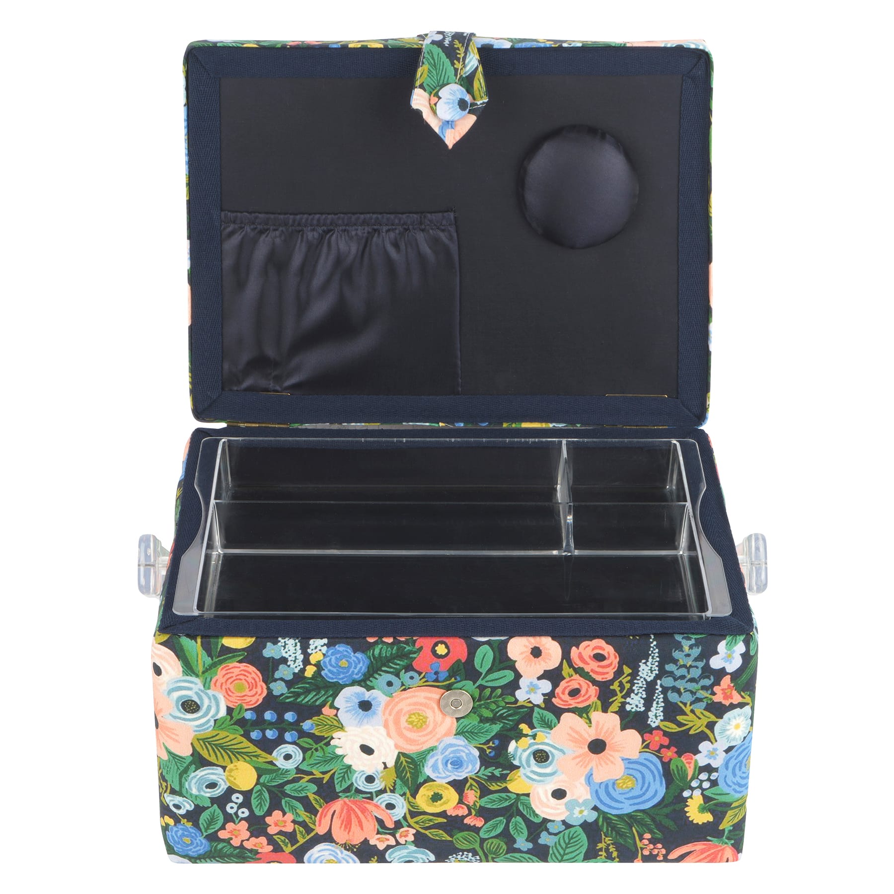 11.5&#x22; Blue Floral Sewing Basket by Loops &#x26; Threads&#xAE;