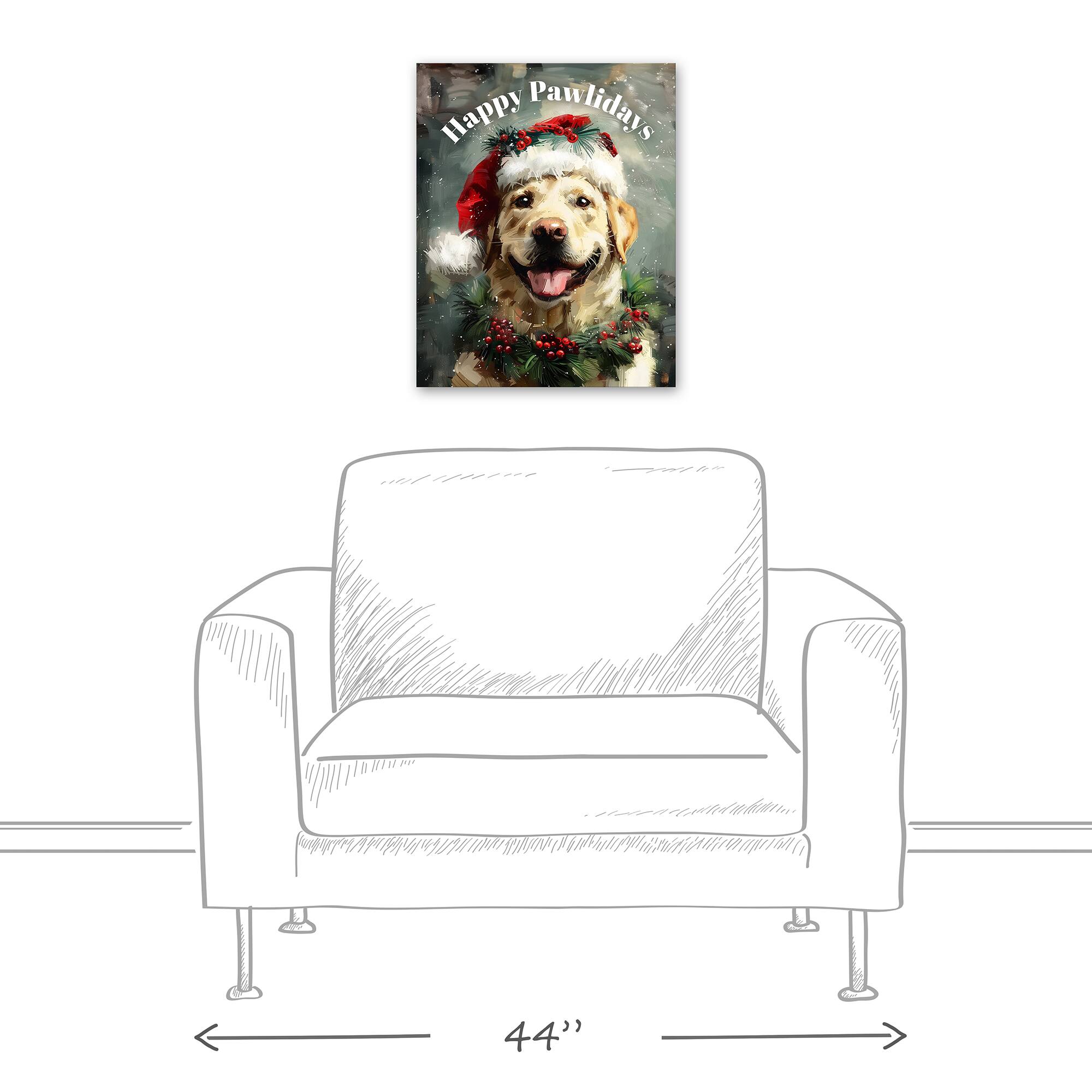 Happy Pawlidays Lab 16&#x22; x 20&#x22; Canvas Wall Art