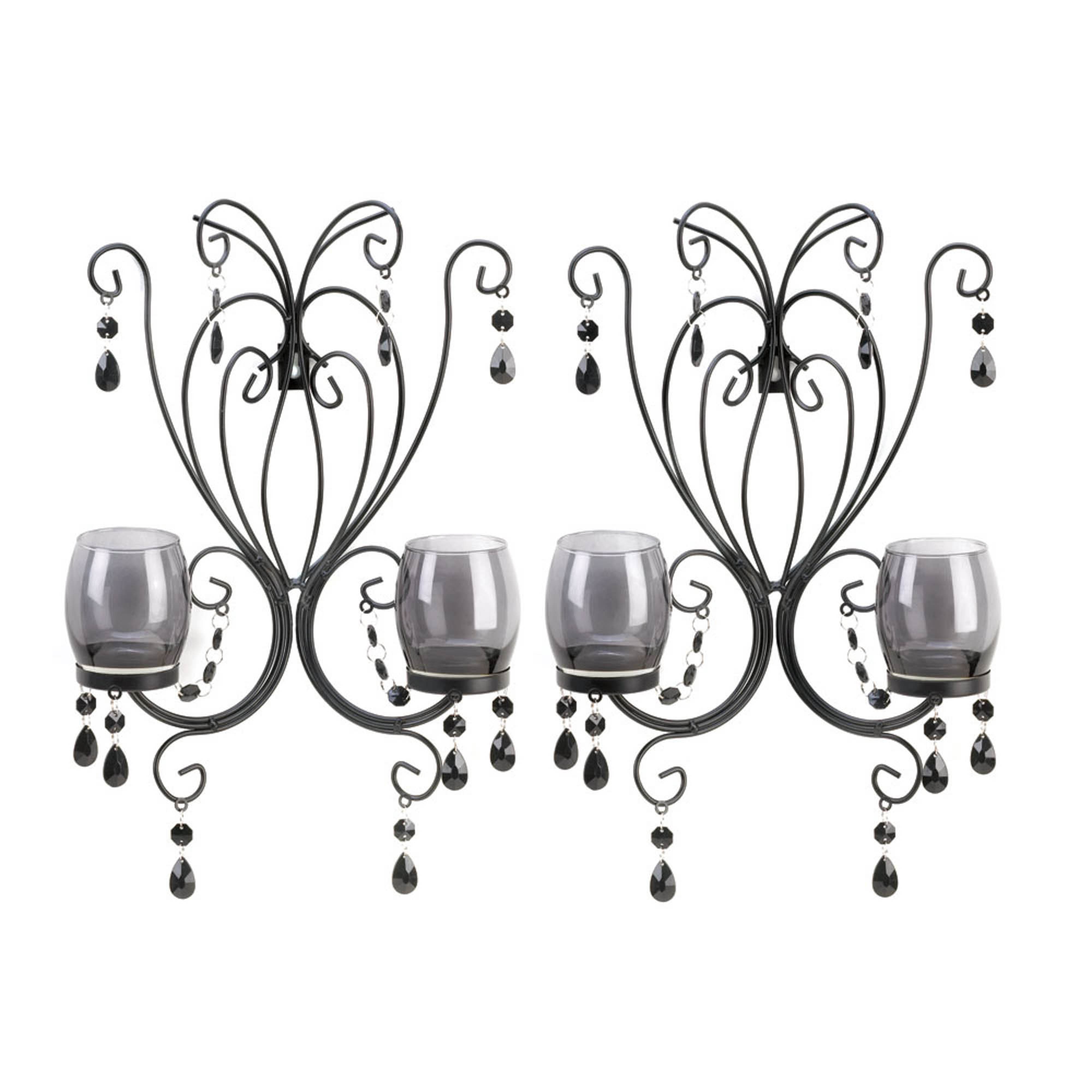 15" Midnight Elegance Candle Wall Sconces, 2ct.