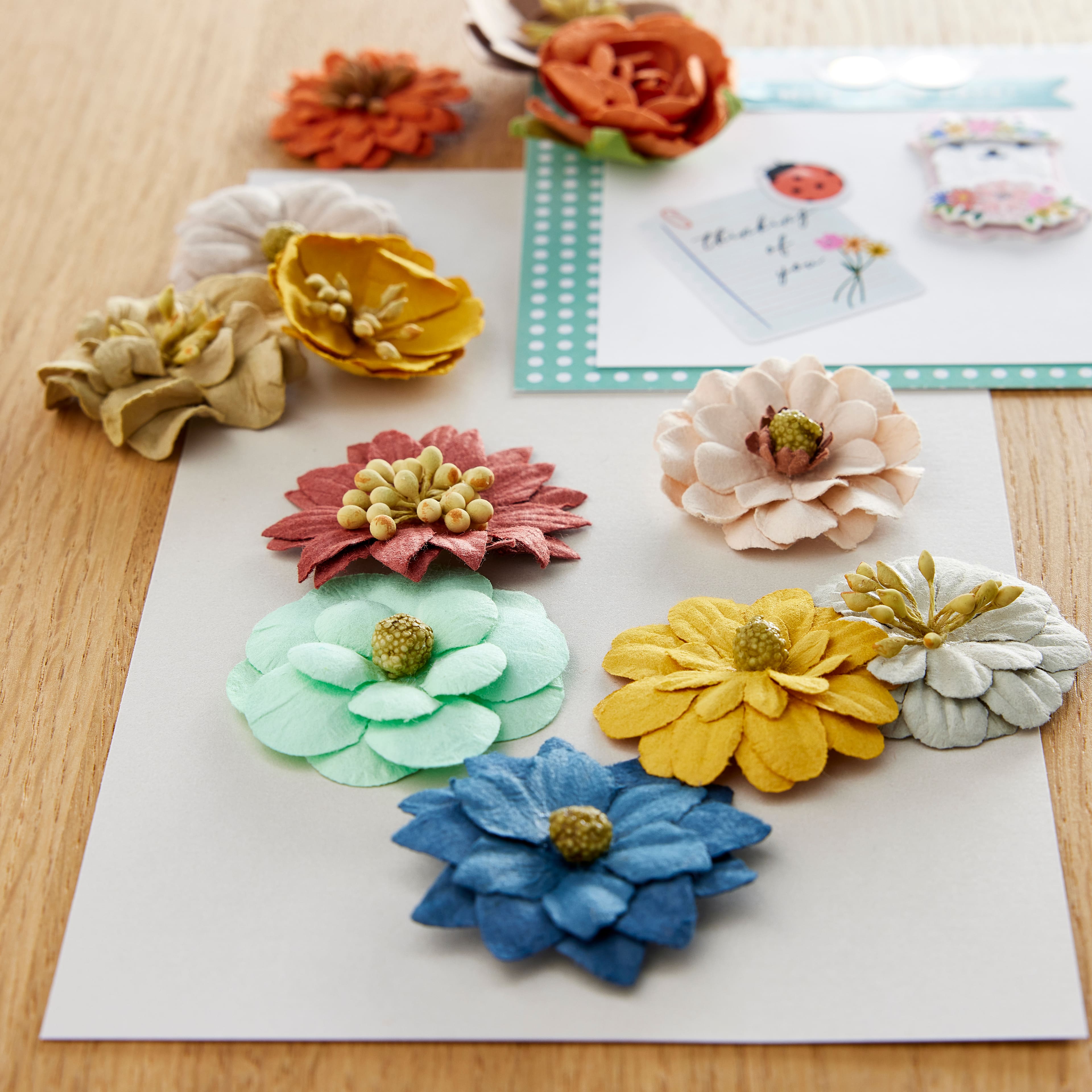 12 Pack: Fall Flowers Signature Floral Embellishments by Recollections&#x2122;