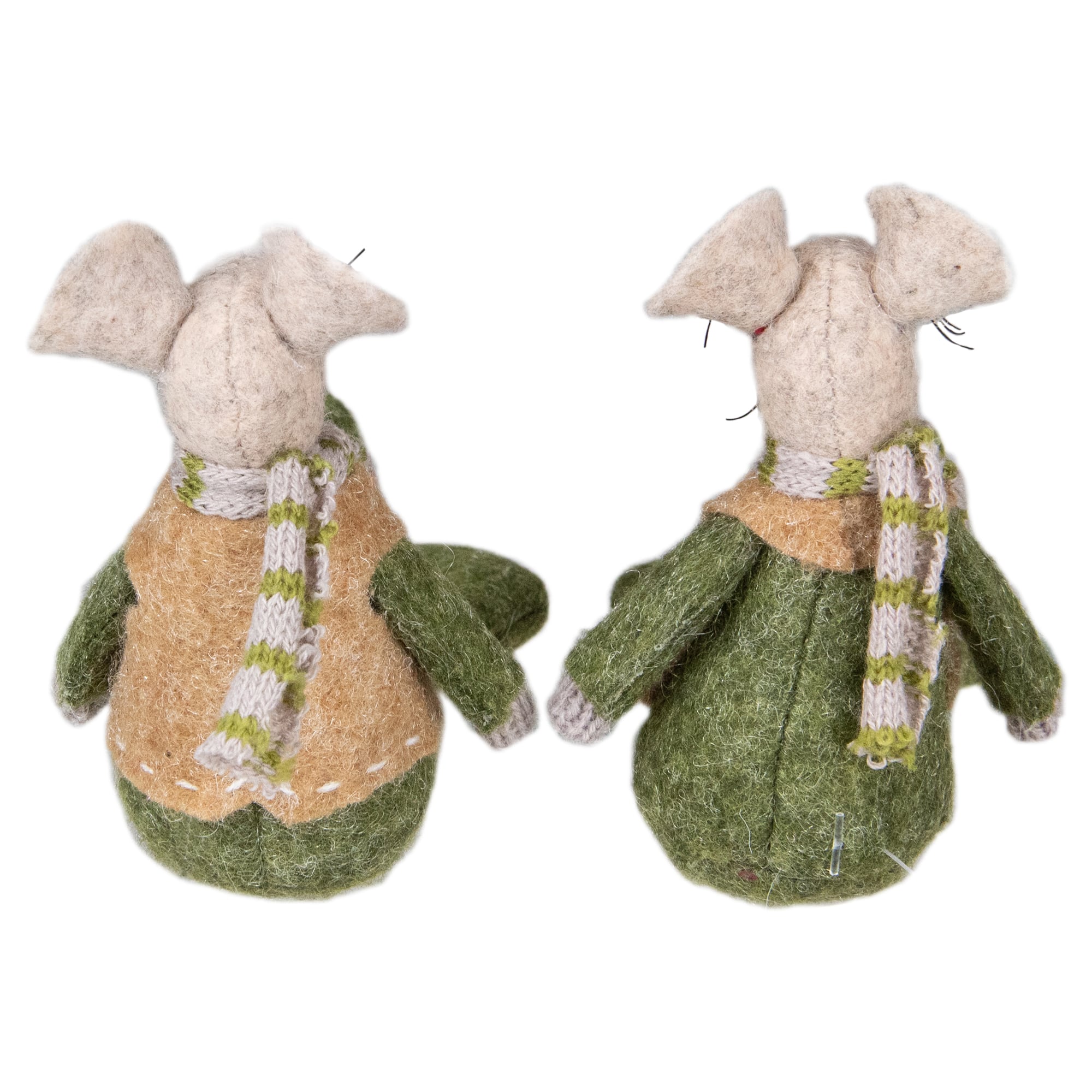 7.5&#x22; Boy &#x26; Girl Mice Christmas Ornaments Set