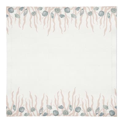 Shell & Coral Border Cotton Twill Napkin By Designs Direct in Blue/Blush/White | 10" x 10" | Michaels&reg;