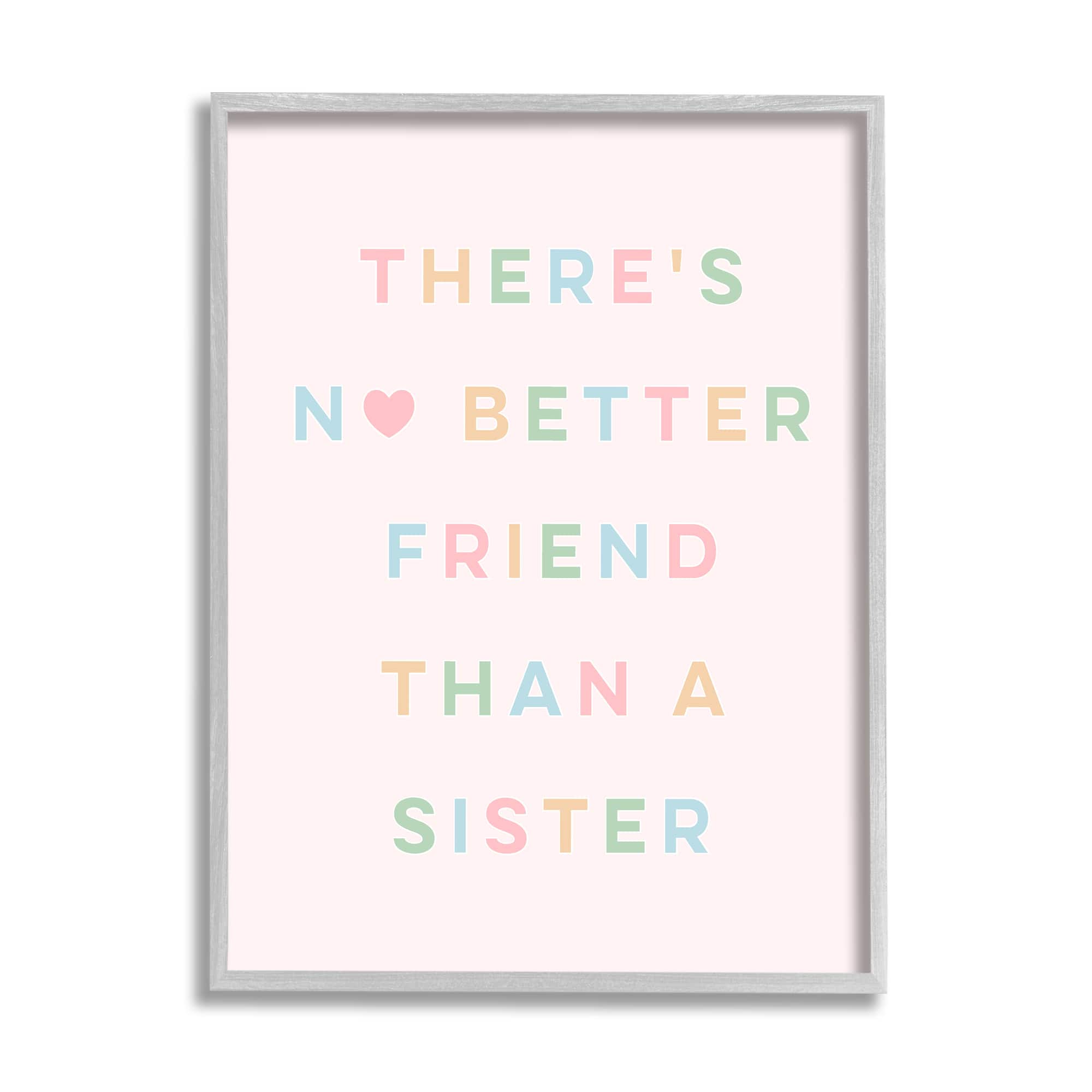Stupell Industries No Better Friend Than Sister Quote Pastel Typography Framed Wall Art