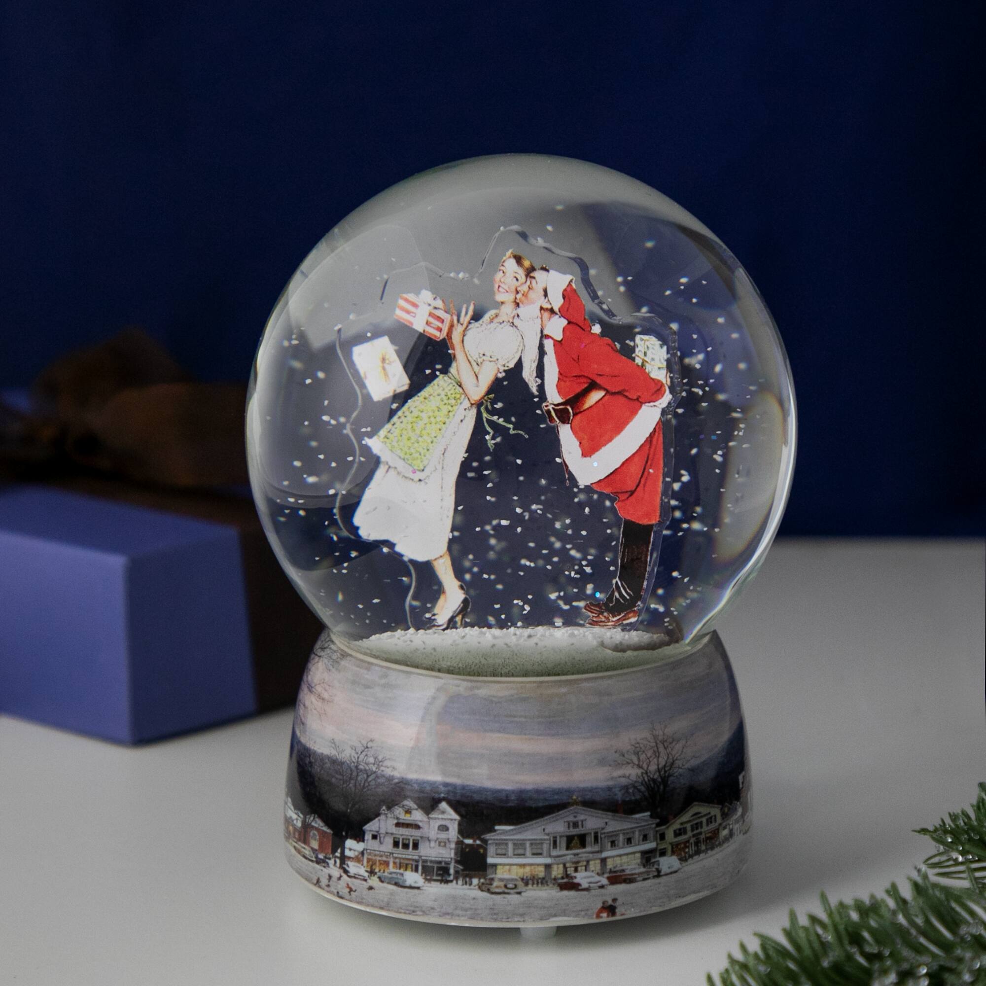 6.5" Norman Rockwell Christmas Surprise Snow Globe