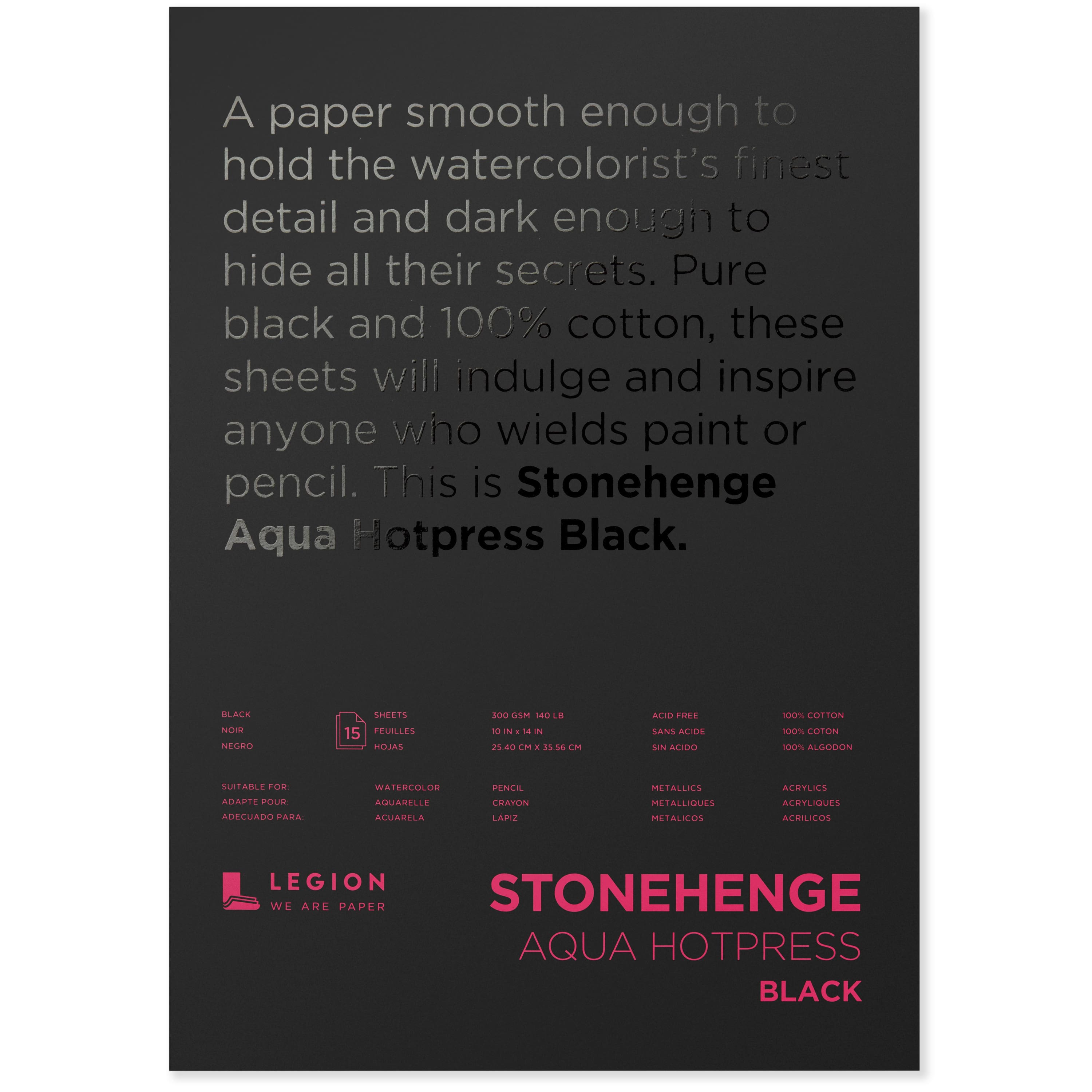 Legion Paper Stonehenge Aqua Black Hot-Press Watercolor Pad