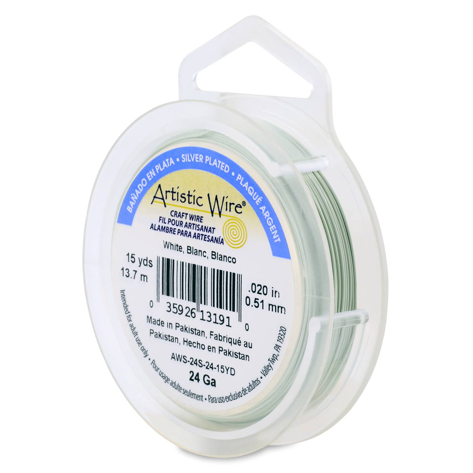 Artistic Wire&#xAE; 24 Gauge Silver Plated Tarnish Resistant Colored Copper Craft Wire, 15yd.