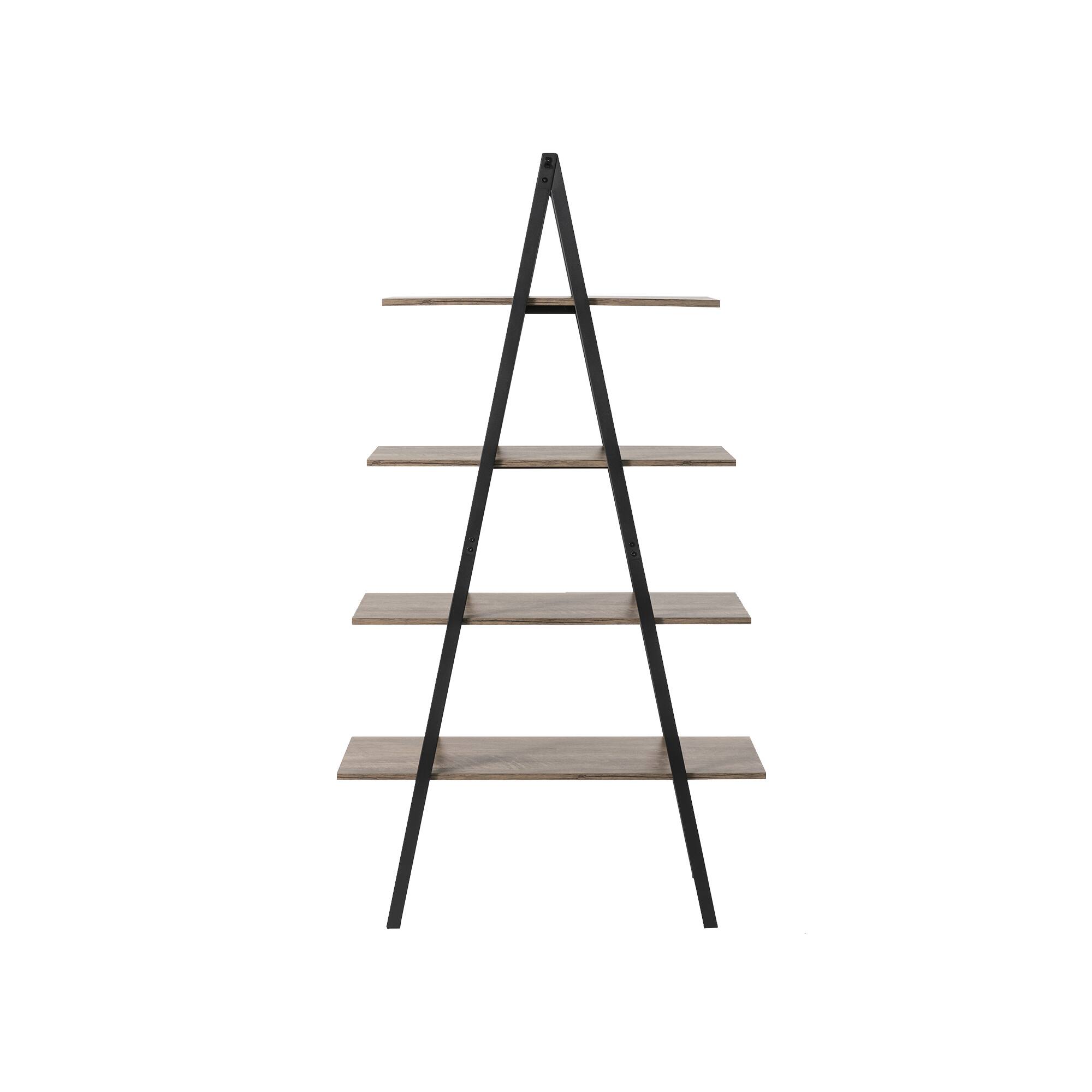 Glitzhome&#xAE; 5.5ft. Modern Industrial 4-Tier A-Frame Open Ladder Bookshelf