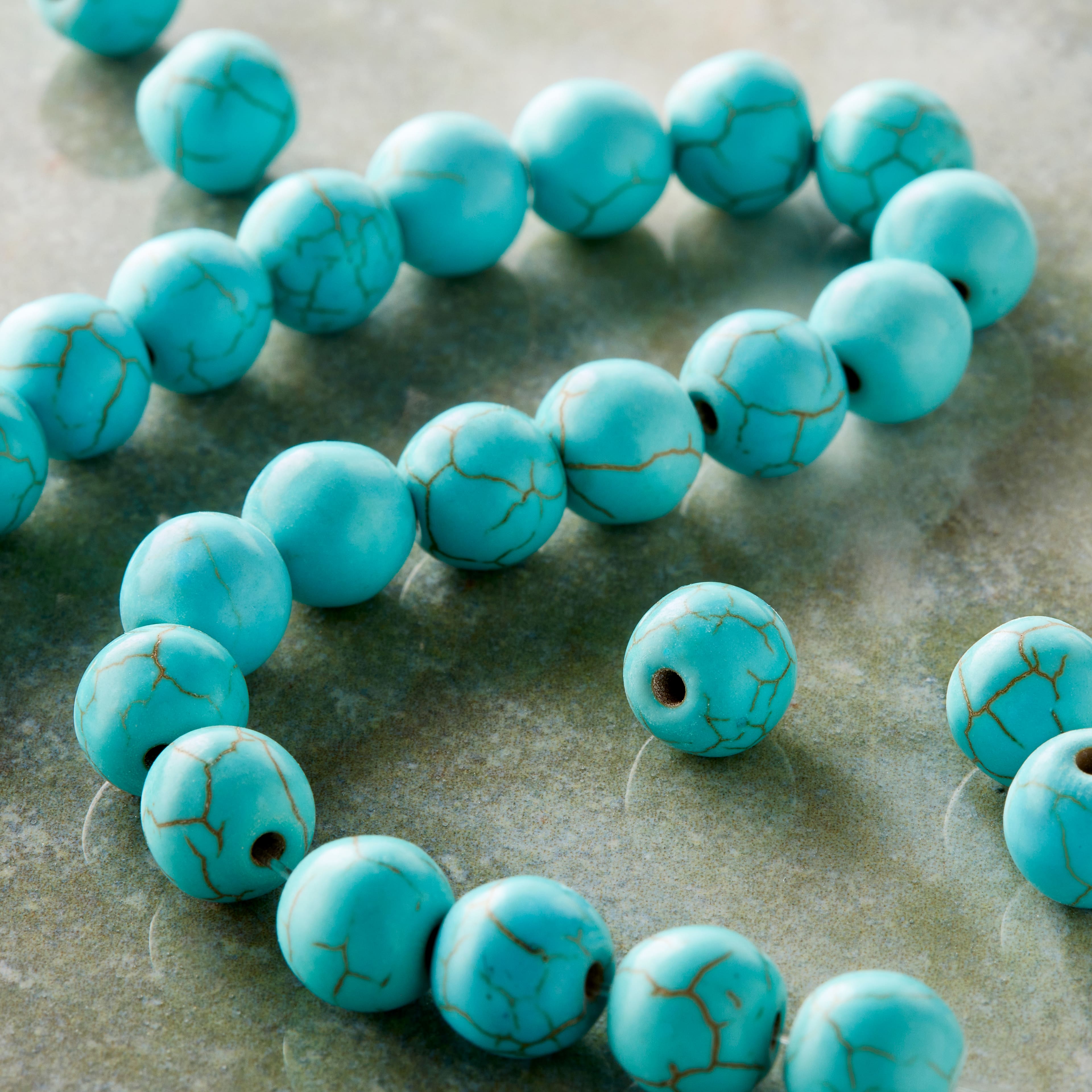 Turquoise Dyed Howlite Round Beads, 8mm by Bead Landing™