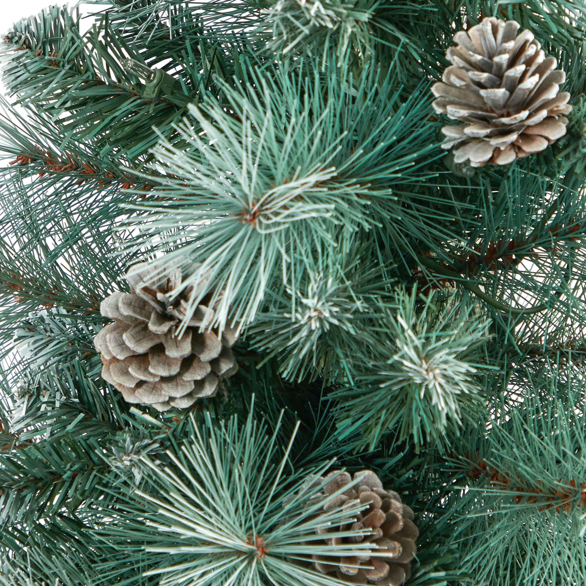 4ft. Pre-Lit Frosted Tip British Columbia Mountain Pine Artificial Christmas Tree with Pinecones, Clear Lights