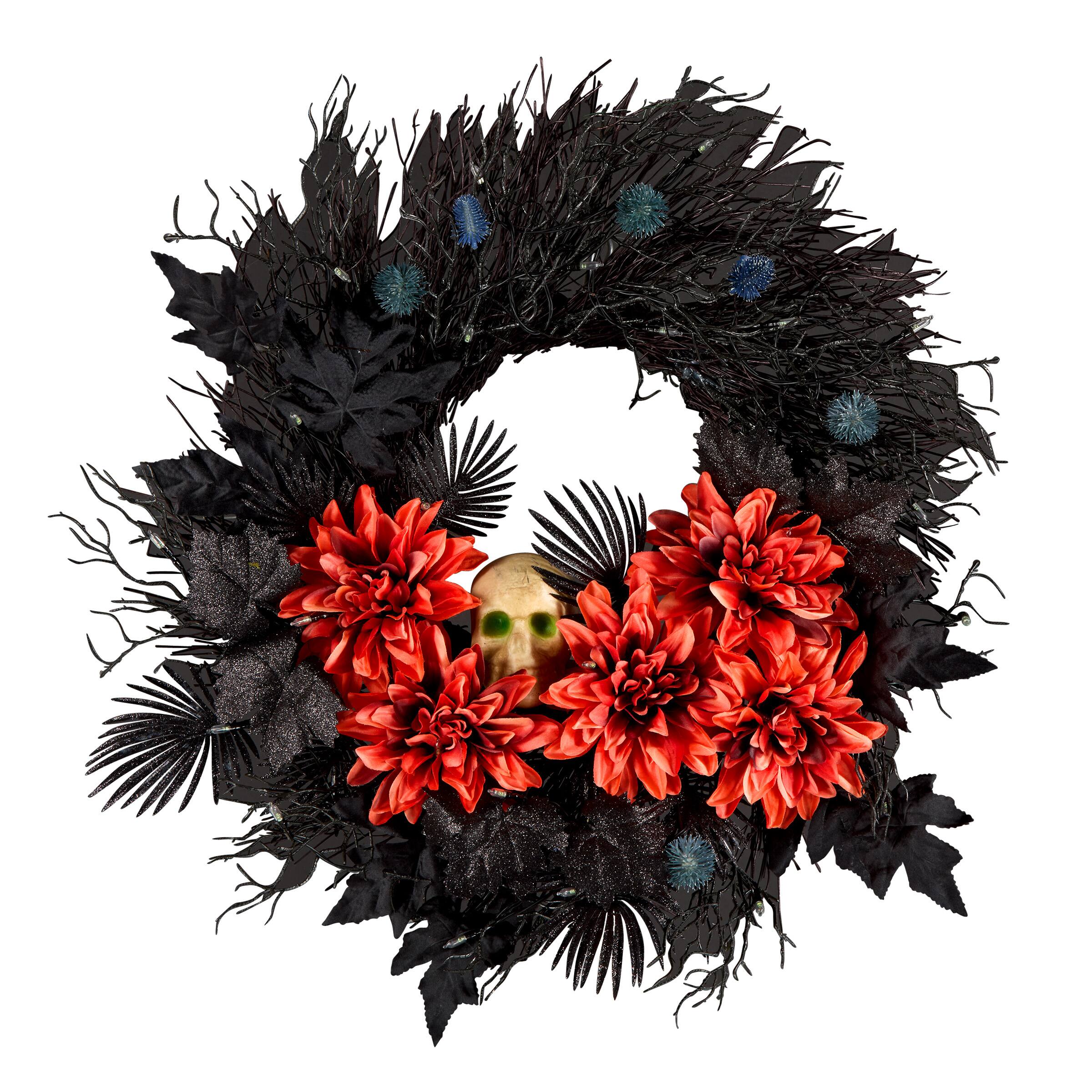 24" Boo-tiful Halloween Skill Pre-Lit LED Wreath