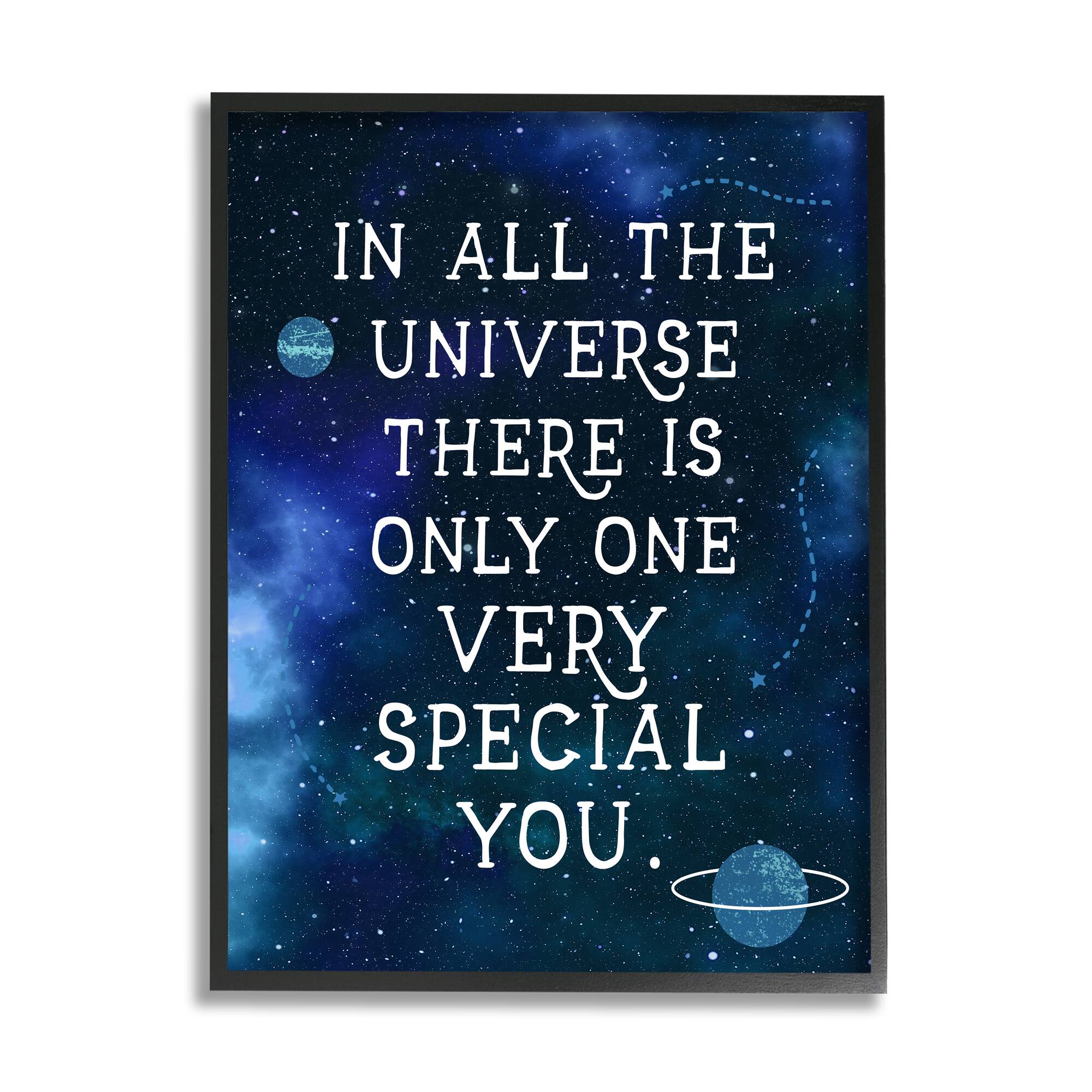Stupell Industries Only One Very Special You Phrase Blue Universe Framed Wall Art