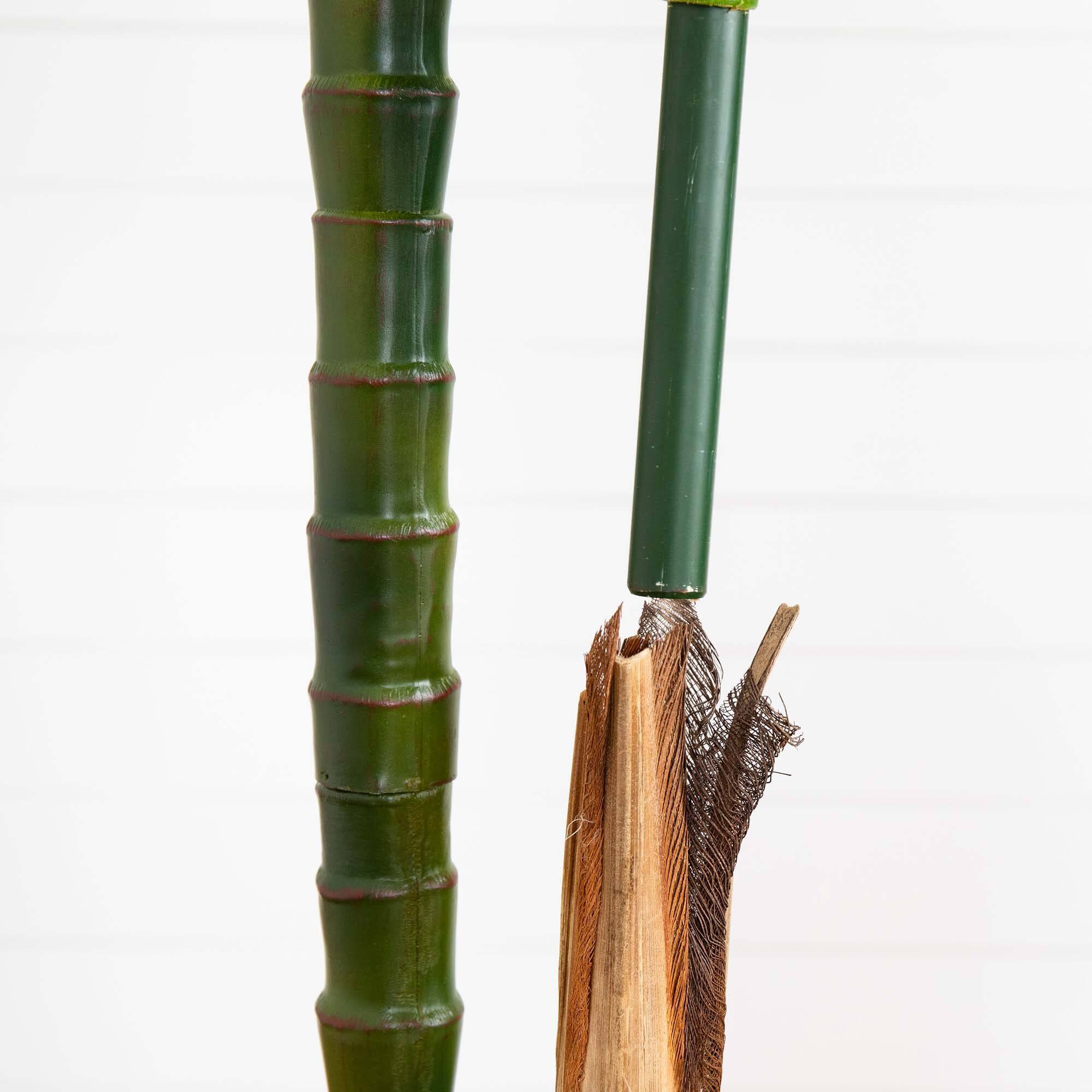 10ft. Potted Green UV Resistant Artificial Double Robellini Palm Tree