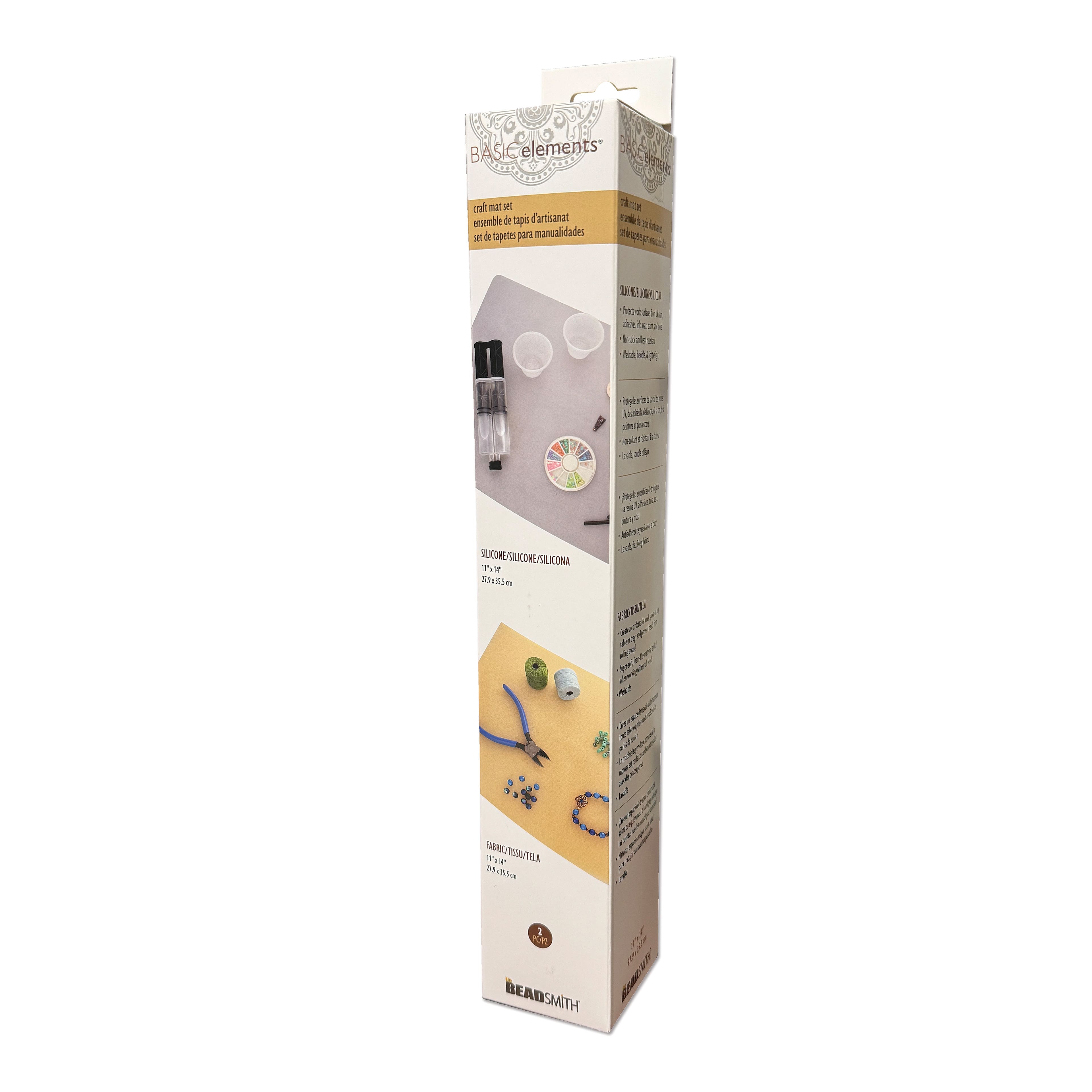 The Beadsmith&#xAE; BASIC elements&#x2122; 11&#x22; x 14&#x22; Silicone &#x26; Fabric Craft Mat Set