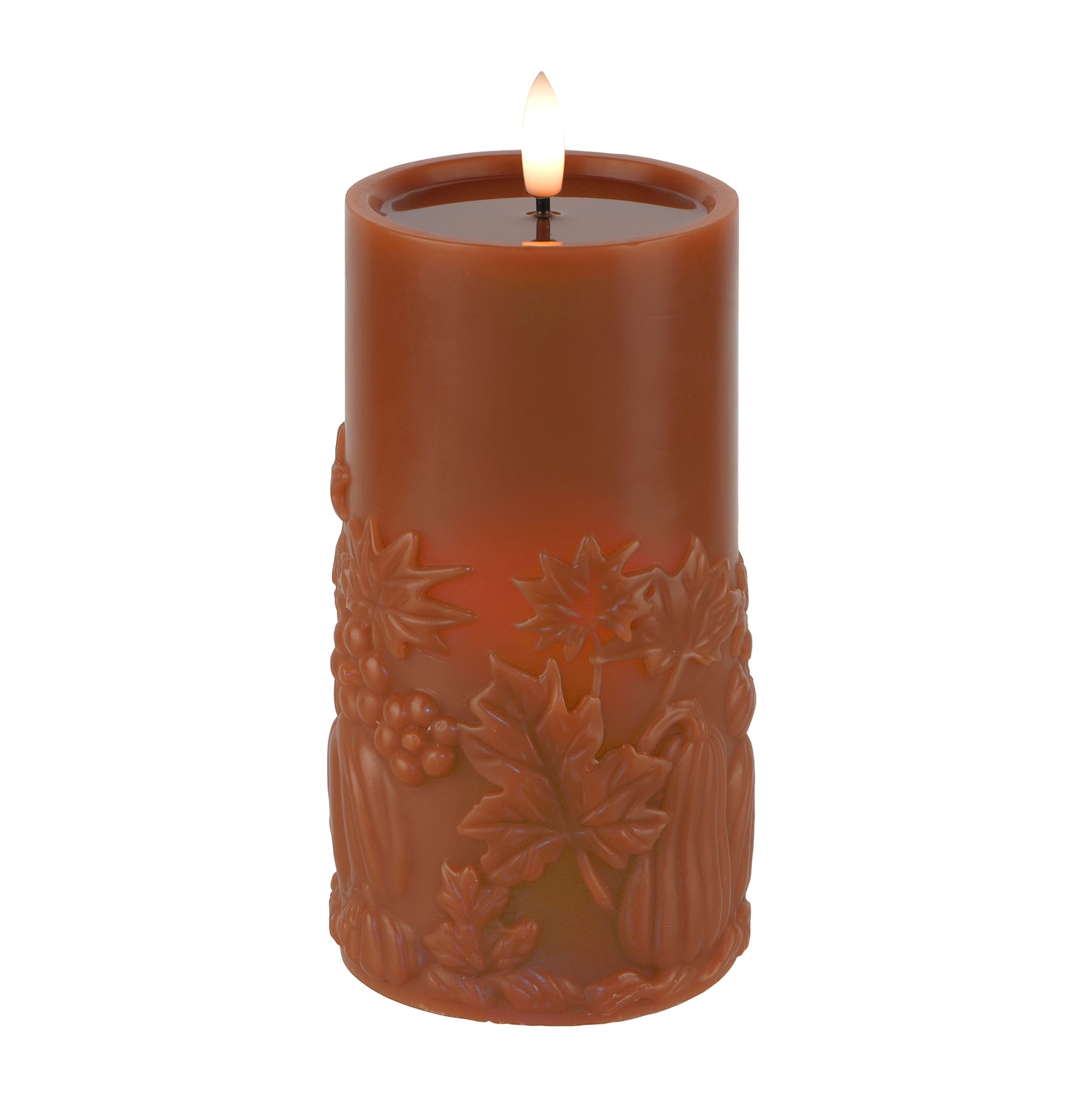 6&#x22; Fall Leaf LED Pillar Candle by Ashland&#xAE;