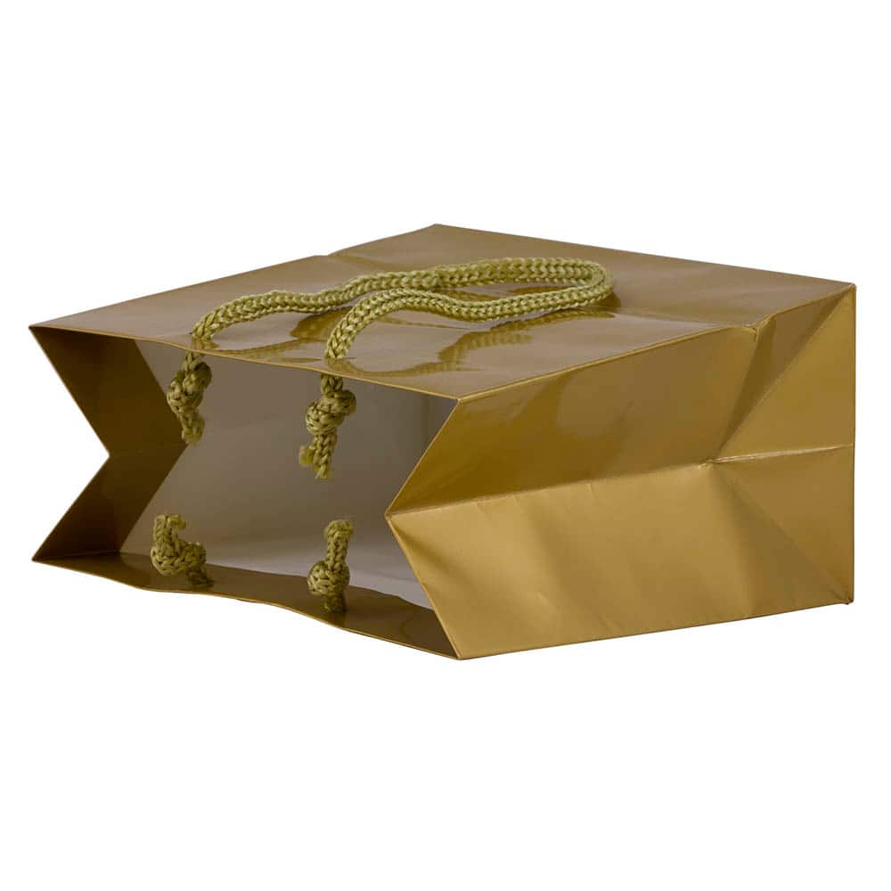 JAM Paper Small Gold Glossy Square Gift Bags, 3ct.