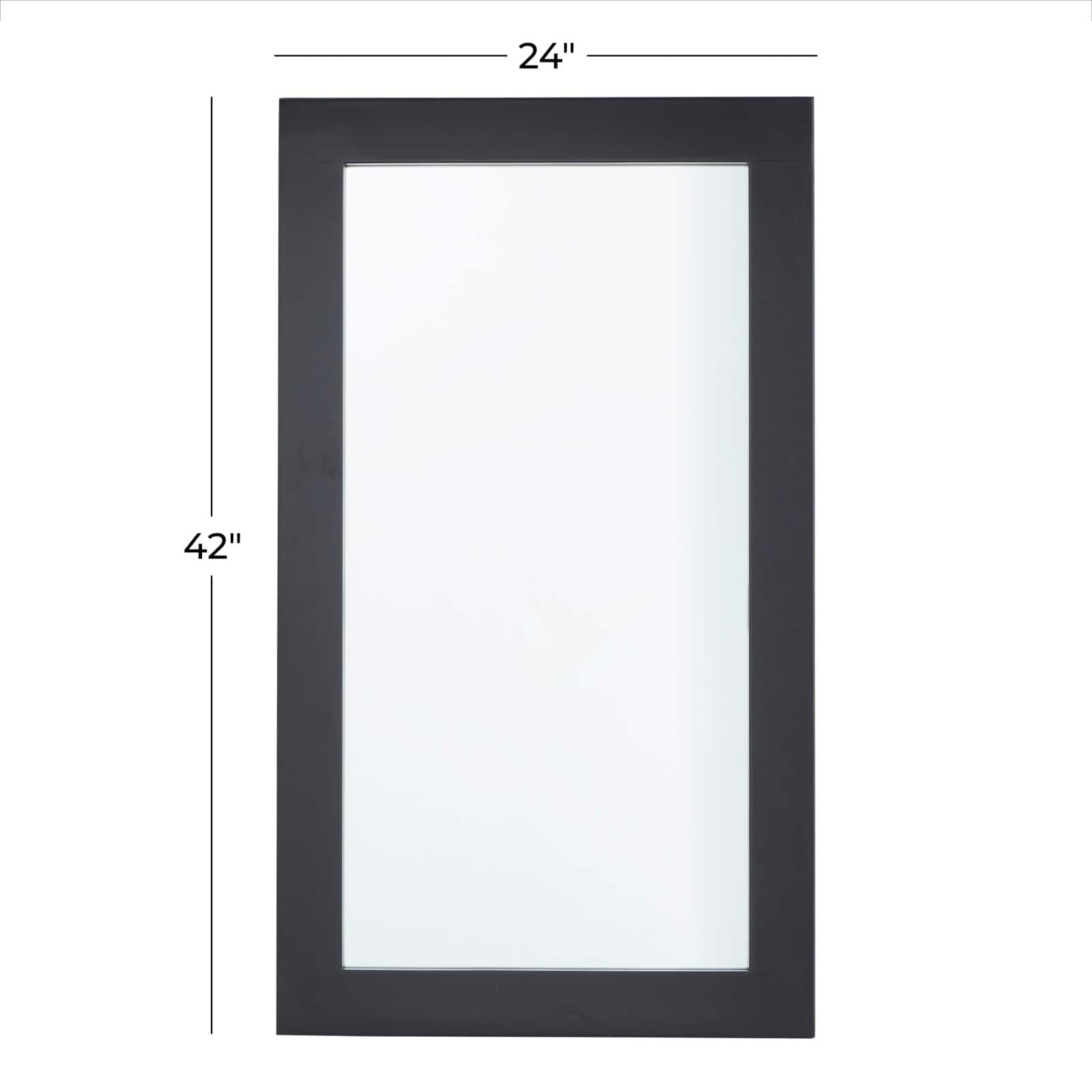 42&#x22; Black Rectangle Wood Contemporary Wall Mirror