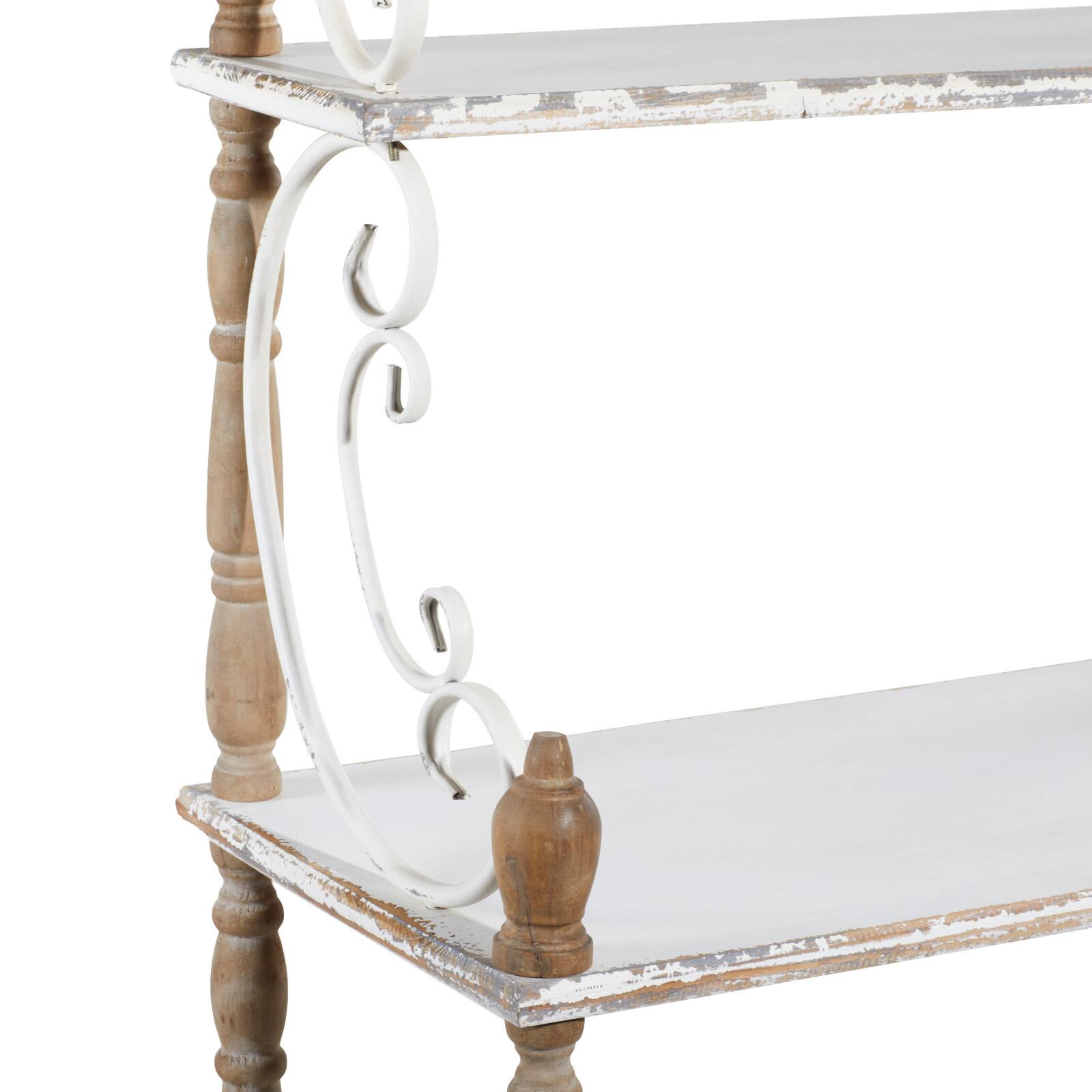 White Wood Farmhouse Shelving Unit