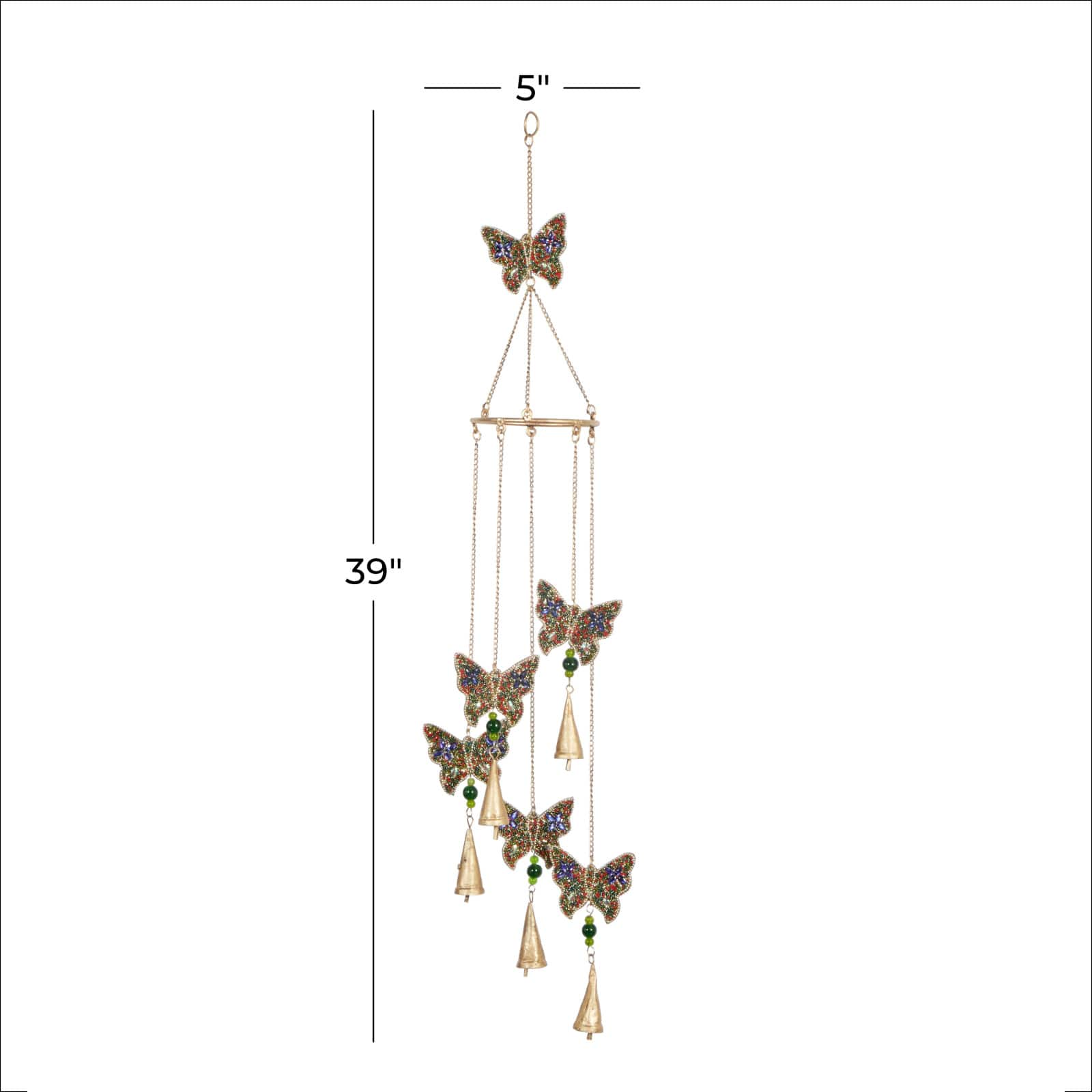 Gold Butterflies Metal Eclectic Windchime