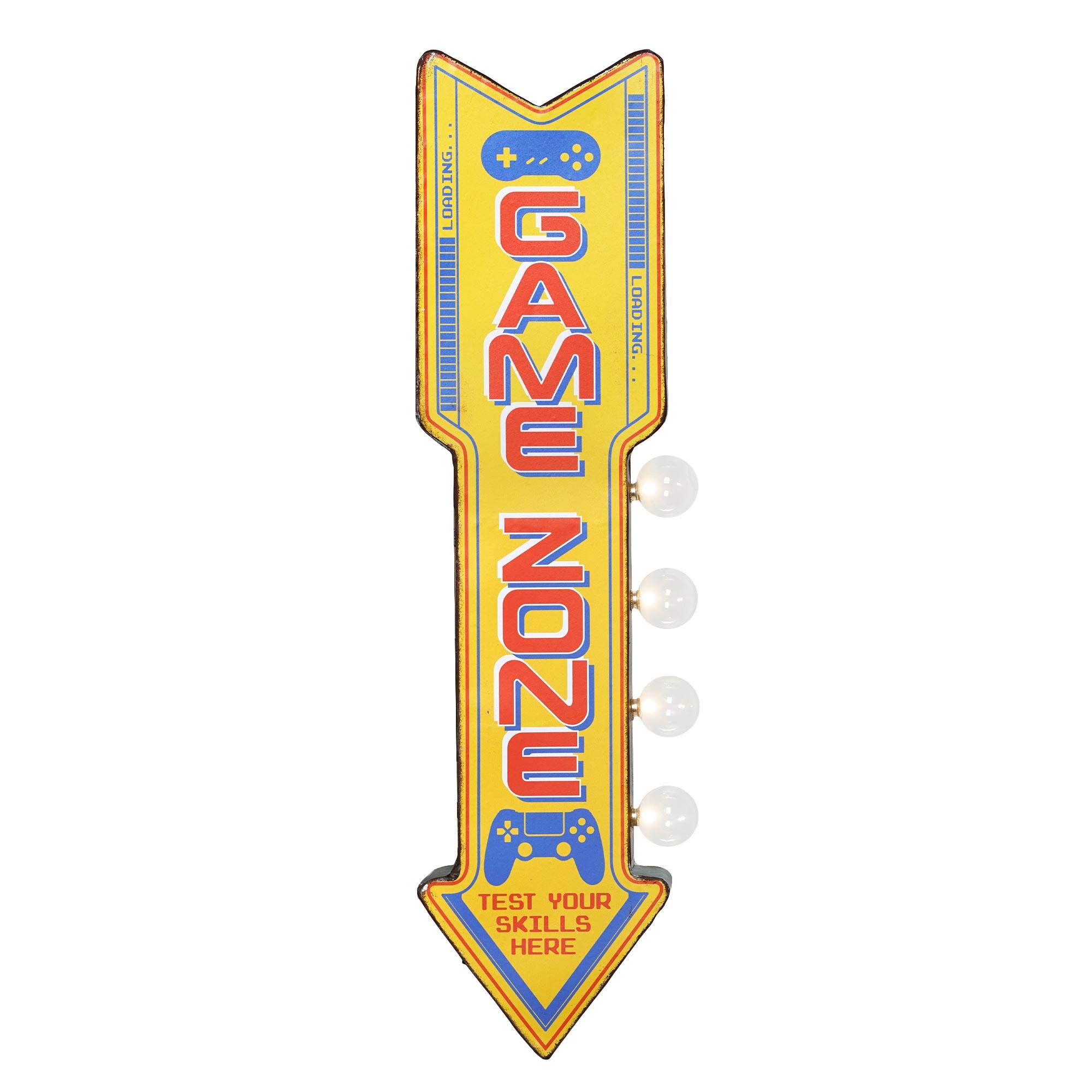 American Art D&#xE9;cor&#x2122; 25&#x22; Retro Game Zone Off the Wall LED Marquee Sign