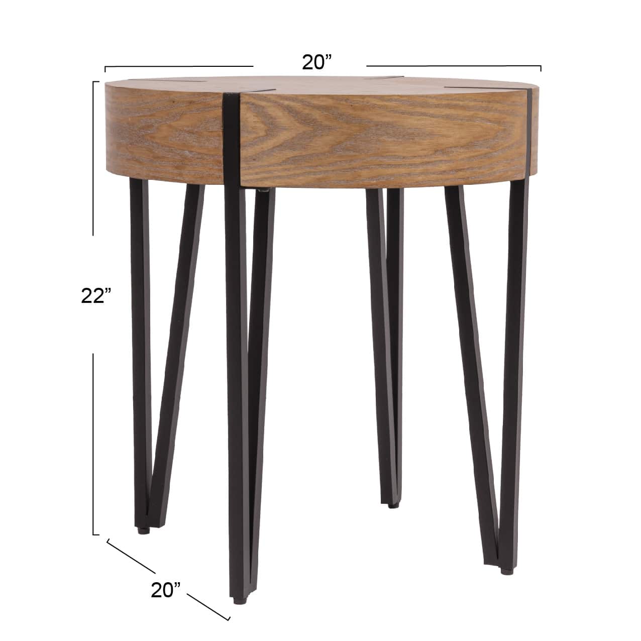 Hello Honey® 22" Astoria Wood End Table with Metal Hairpin Legs