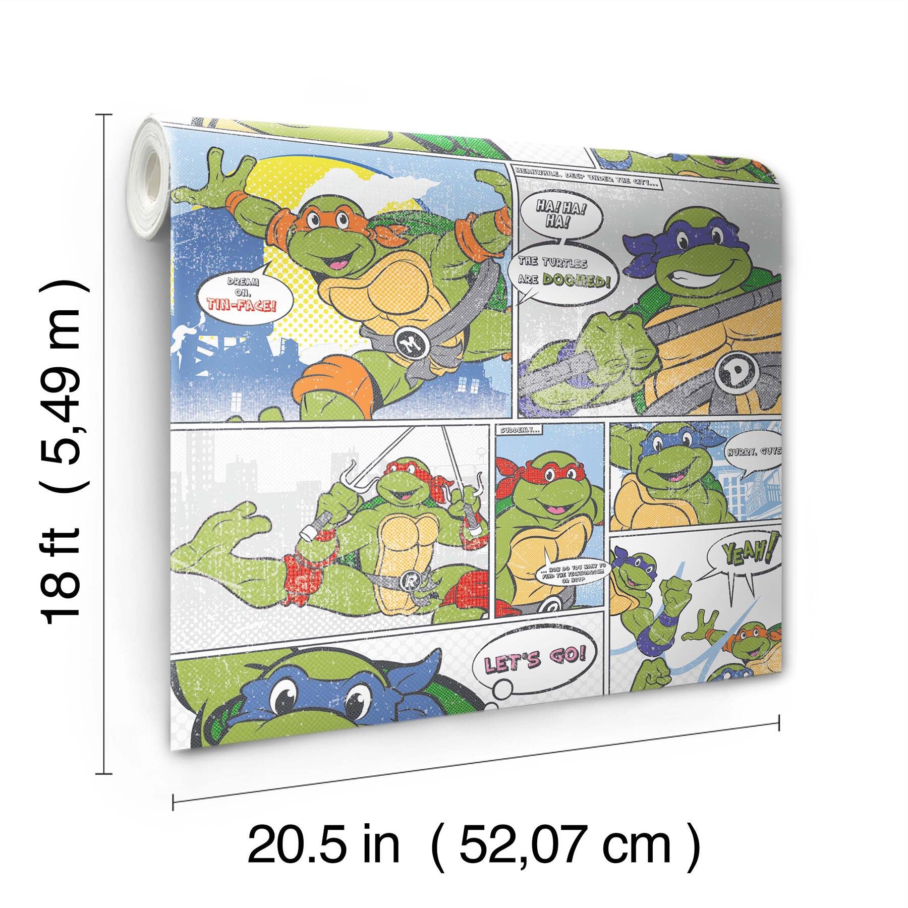 RoomMates Teenage Mutant Ninja Turtles Comic Peel &#x26; Stick Wallpaper