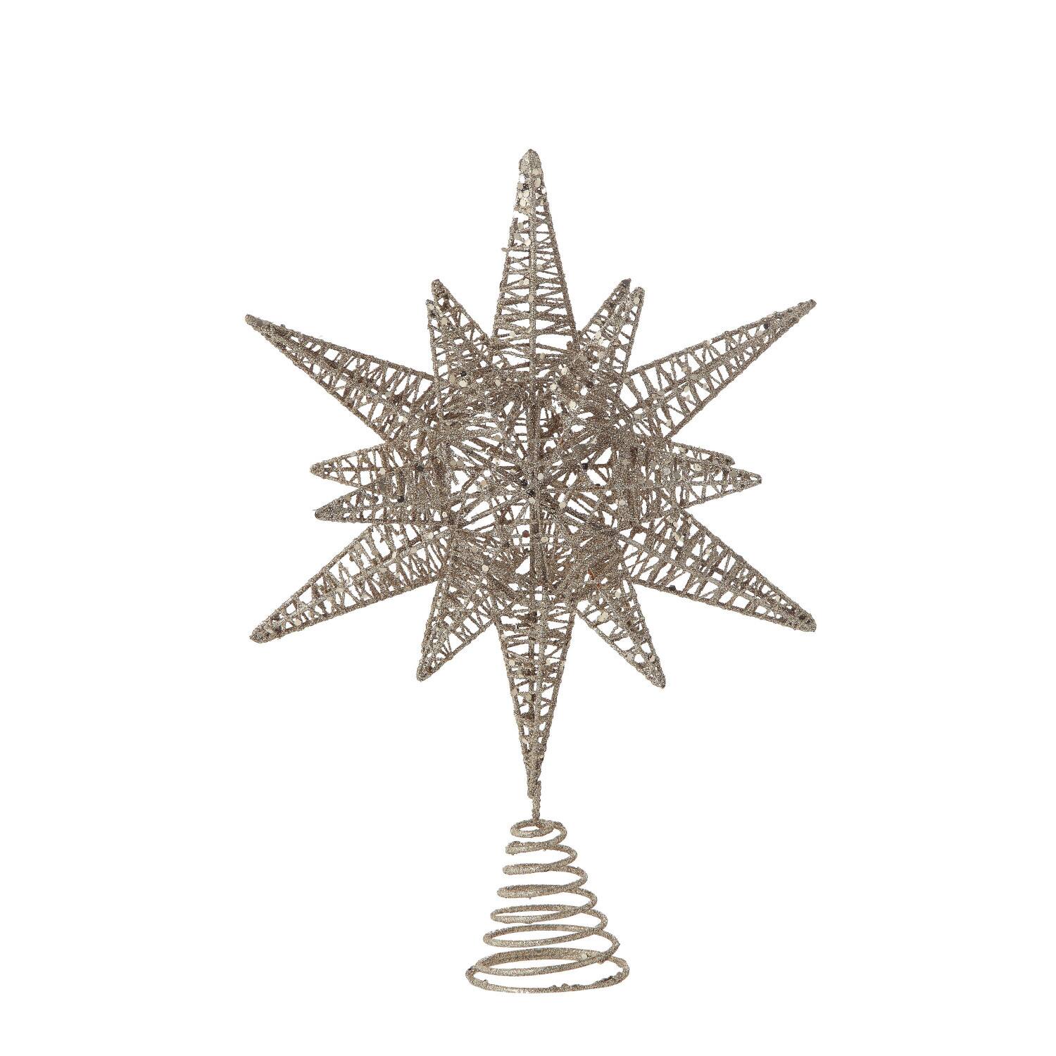 Hello Honey&#xAE; 15.5&#x22; Multidimensional Metal Star Tree Topper with Gold Glitter