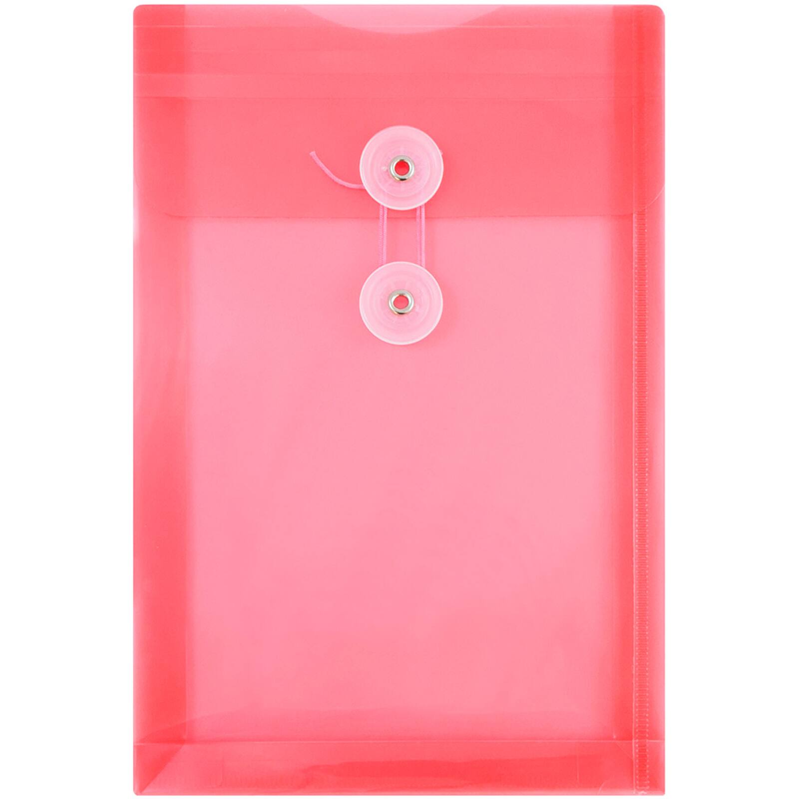 JAM Paper 6.25&#x22; x 9.25&#x22; Red Plastic Button String Open End Envelopes, 24ct.