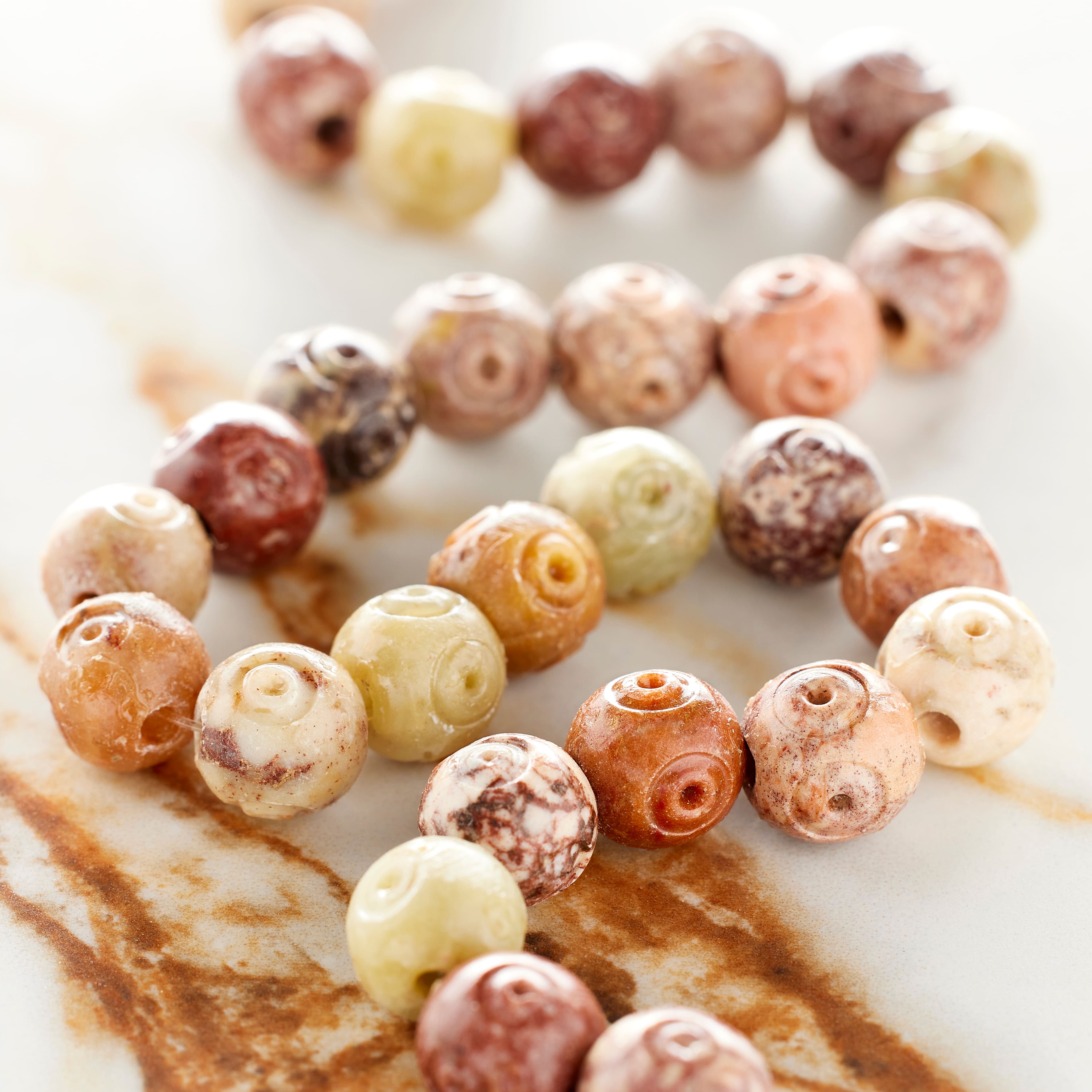 Brown Mix Soapstone Round Beads, 8mm by Bead Landing™