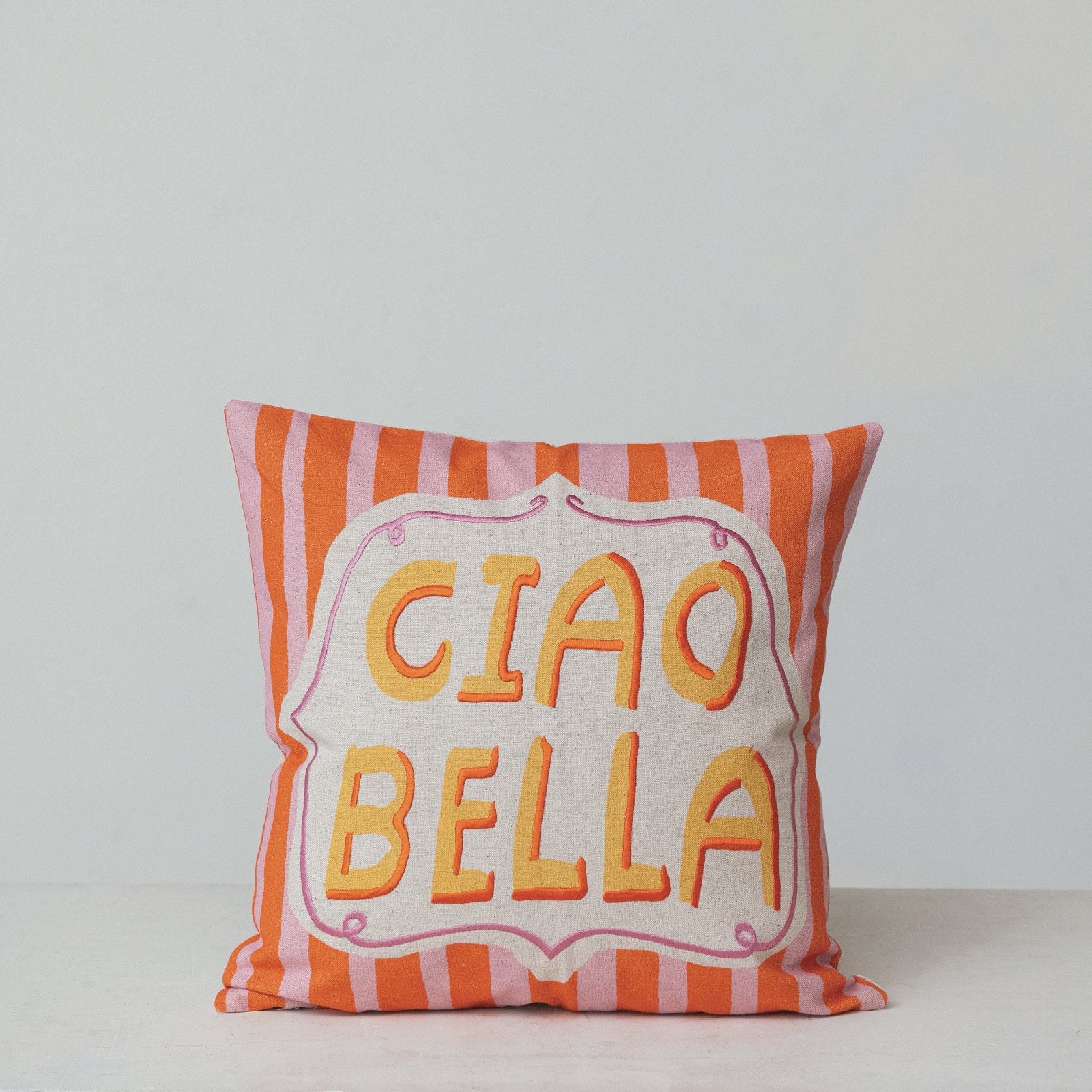 Hello Honey&#xAE; 18&#x22; Orange &#x26; Yellow Ciao Bella Accent Pillow