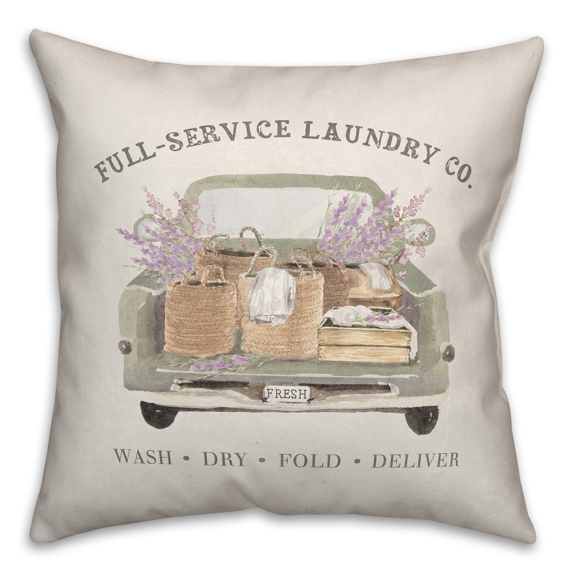Laundry Service Indoor/Outdoor Throw Pillow
