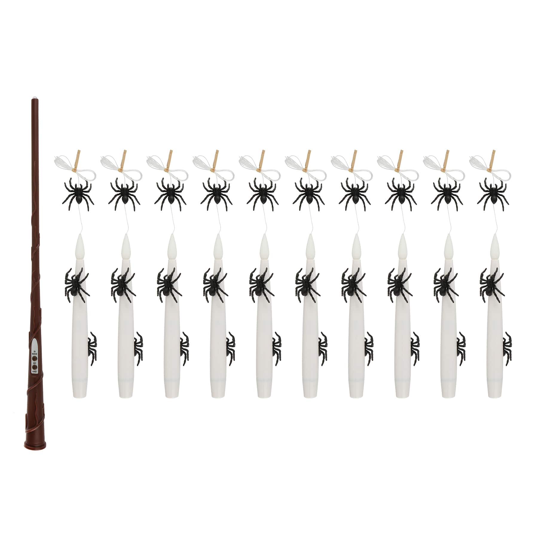 10ct. Warm White Flickering LED Hanging Spider Candles with Remote by Ashland&#xAE;