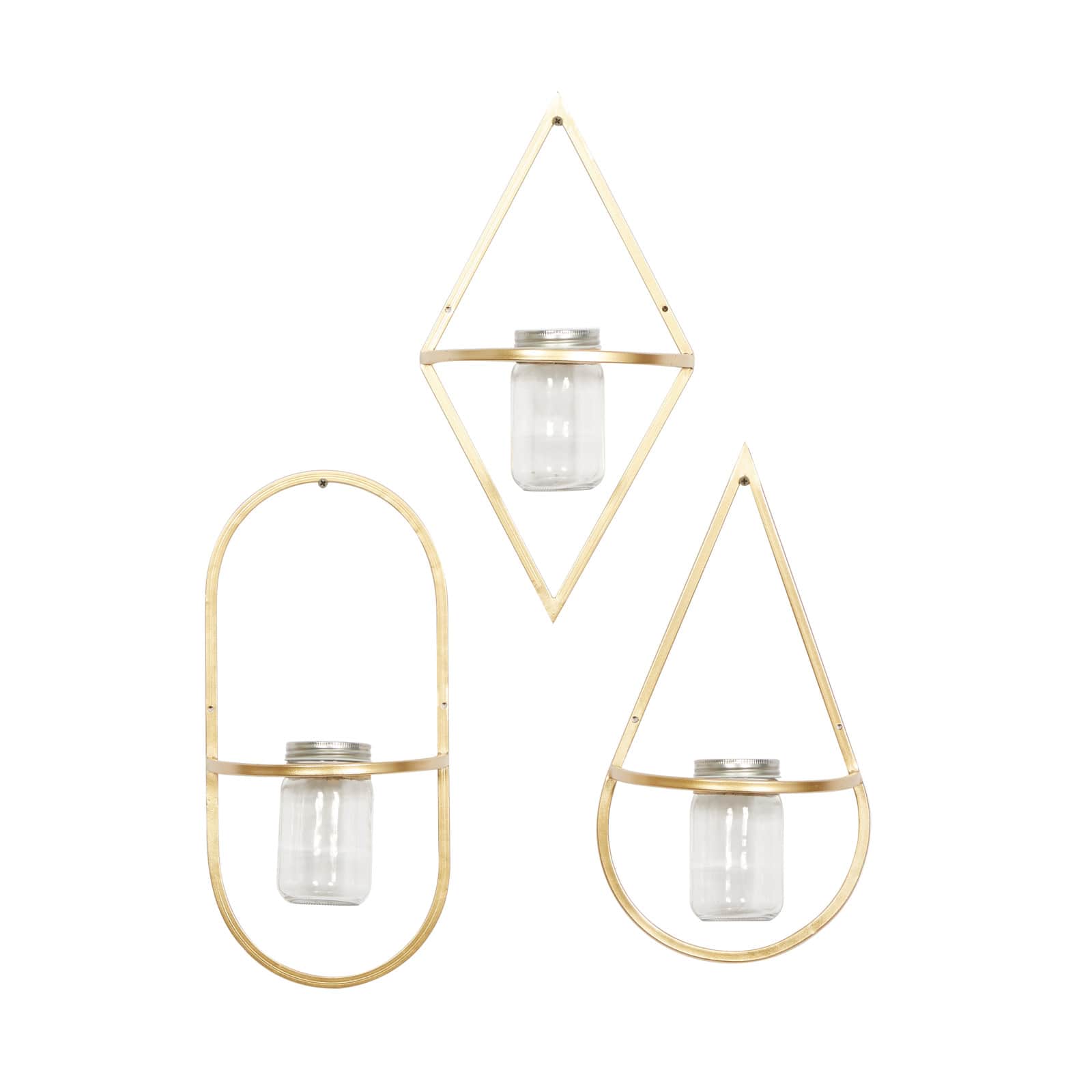 CosmoLiving by Cosmopolitan Gold Vase Metal Wall D&#xE9;cor Set, 3ct.