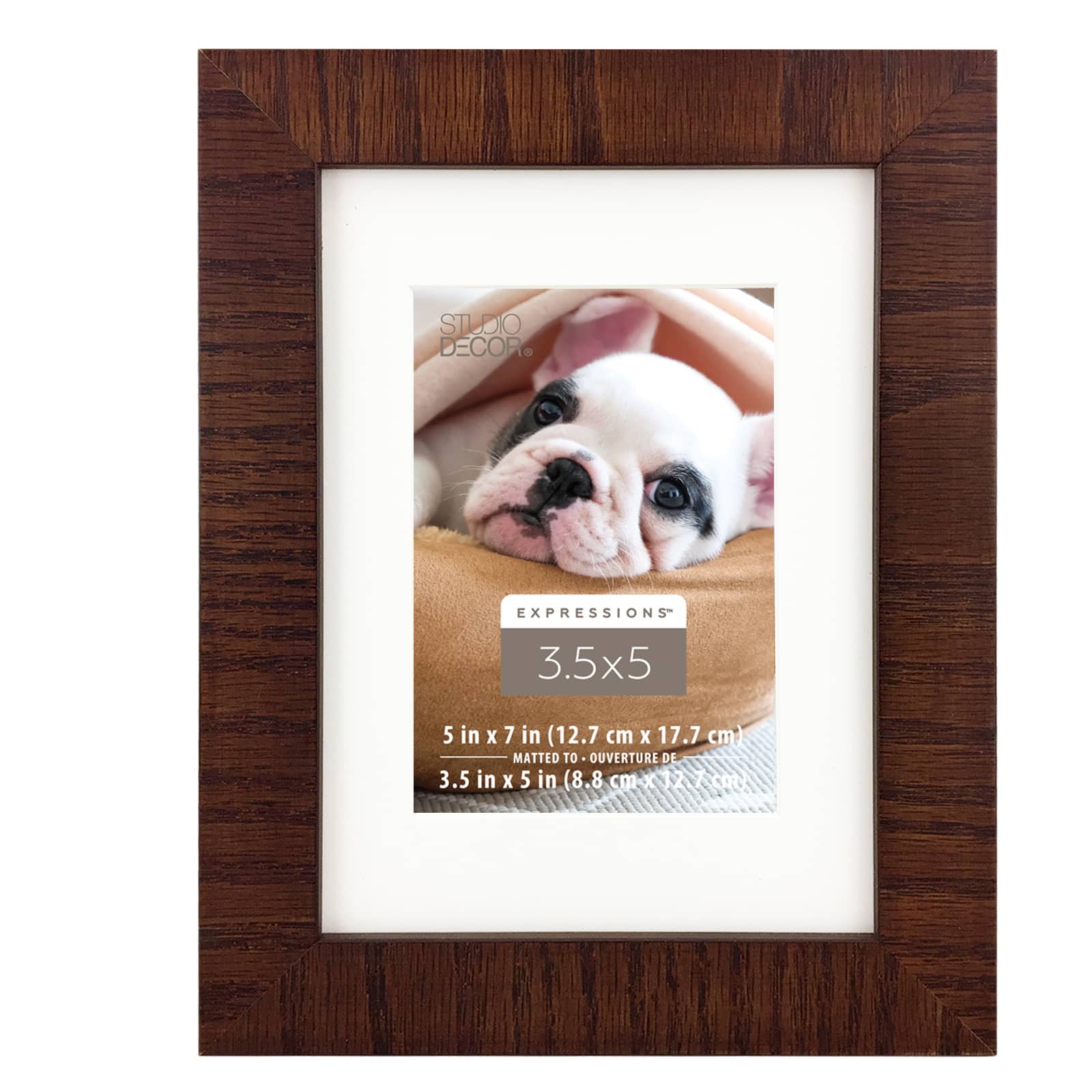 Expressions™ 3.5" x 5" Espresso Rustic Frame with Mat by Studio Décor®