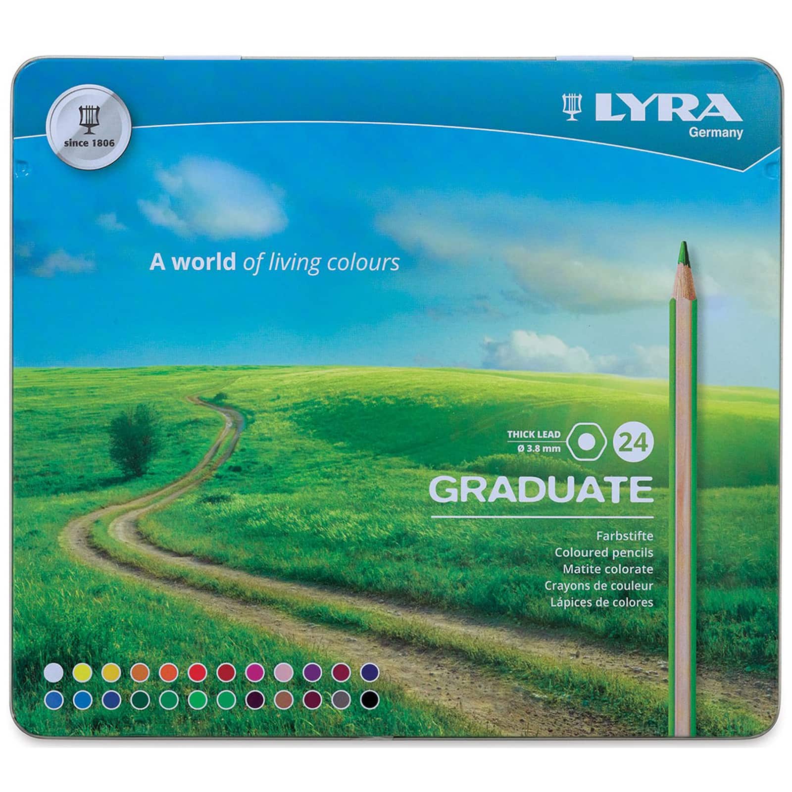 Lyra Graduate 24 Colored Pencils in Metal Box