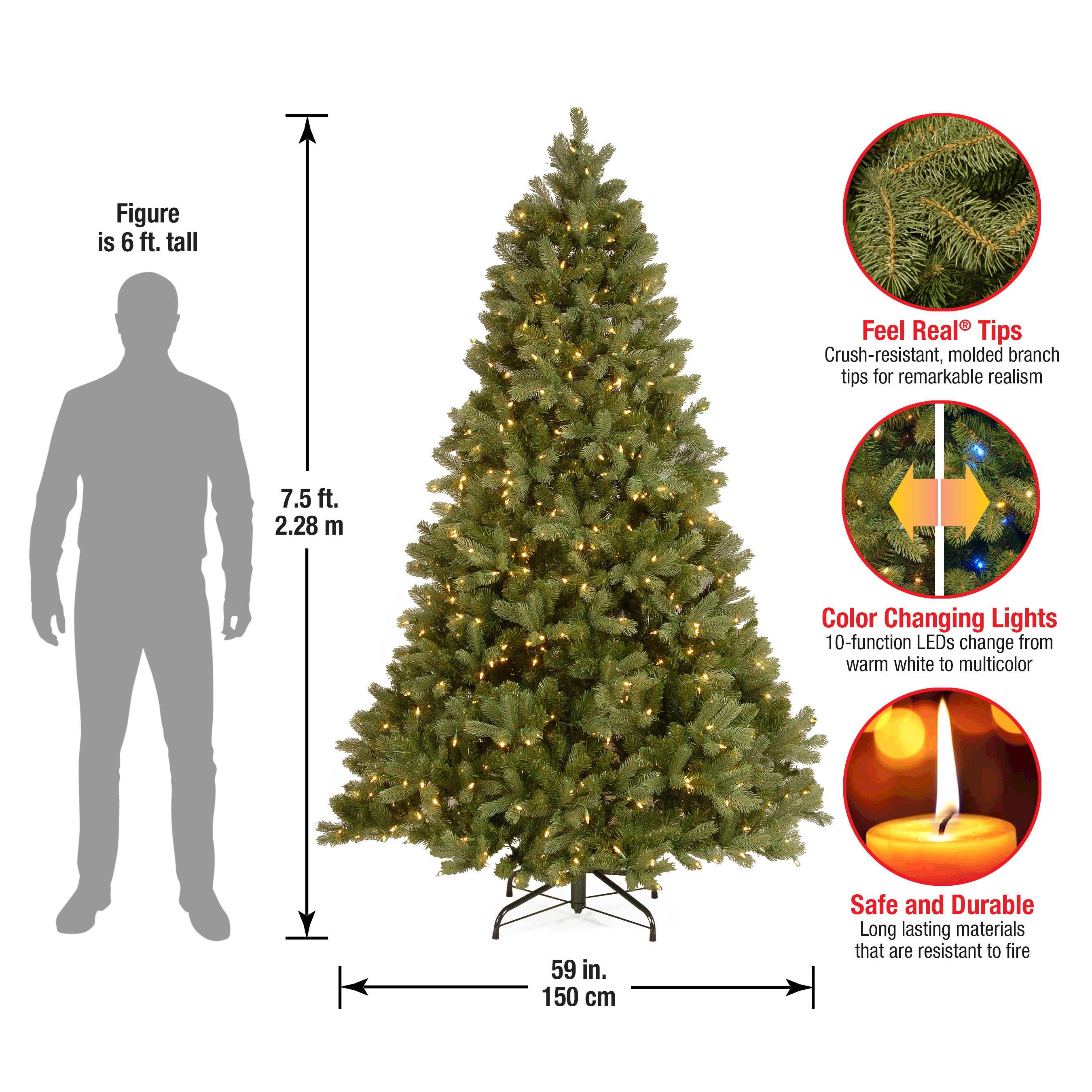 7.5ft. Pre-Lit Downswept Douglas® Fir Tree, Dual Color LED Lights