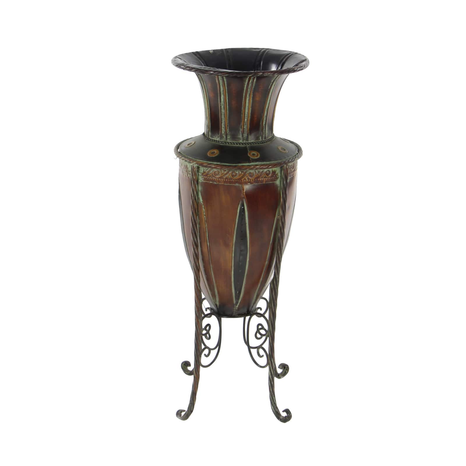 Brown Metal Rustic Vase, 27&#x22; x 9&#x22; x 9&#x22;