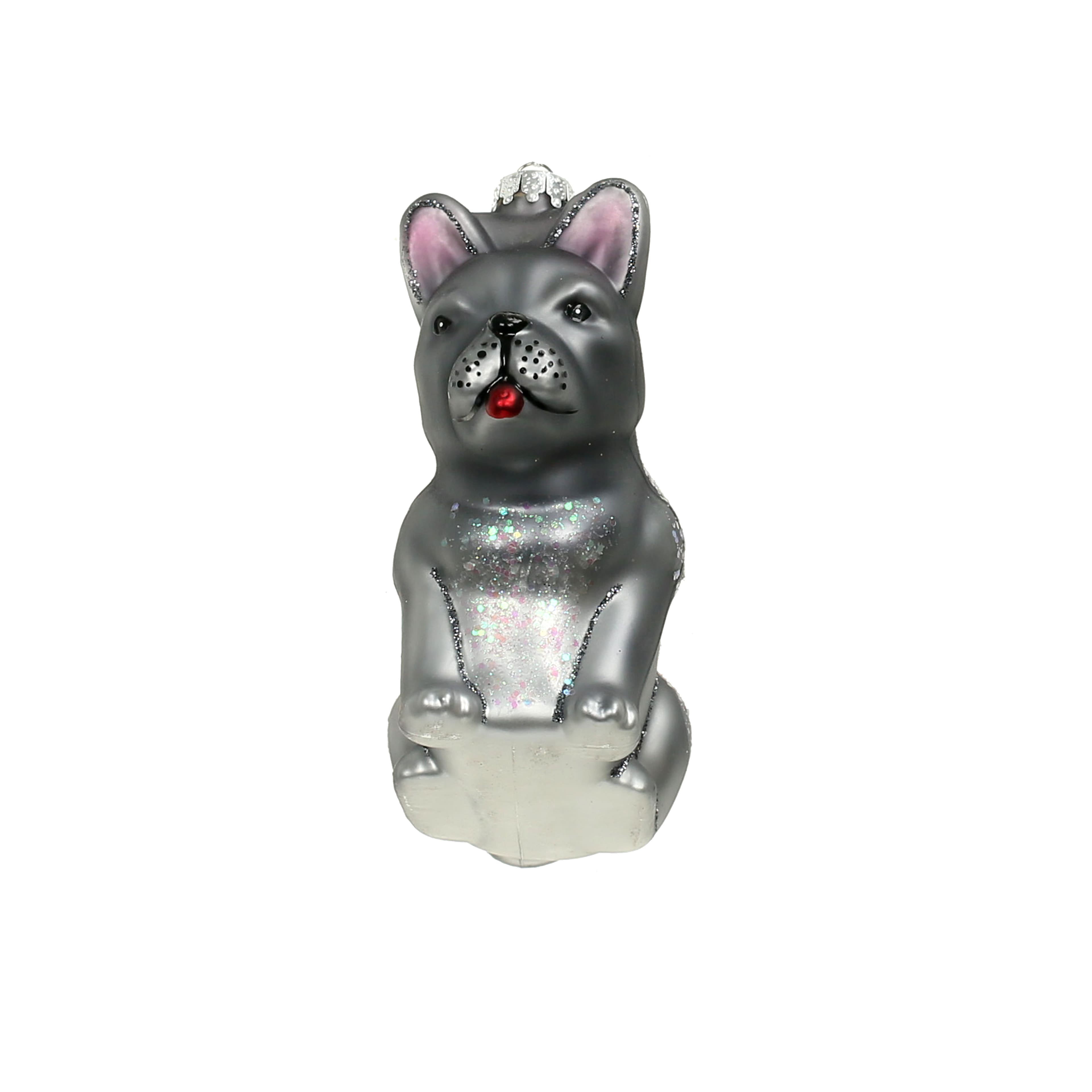 3.75&#x22; Gray Bulldog Glass Ornament by Ashland&#xAE;