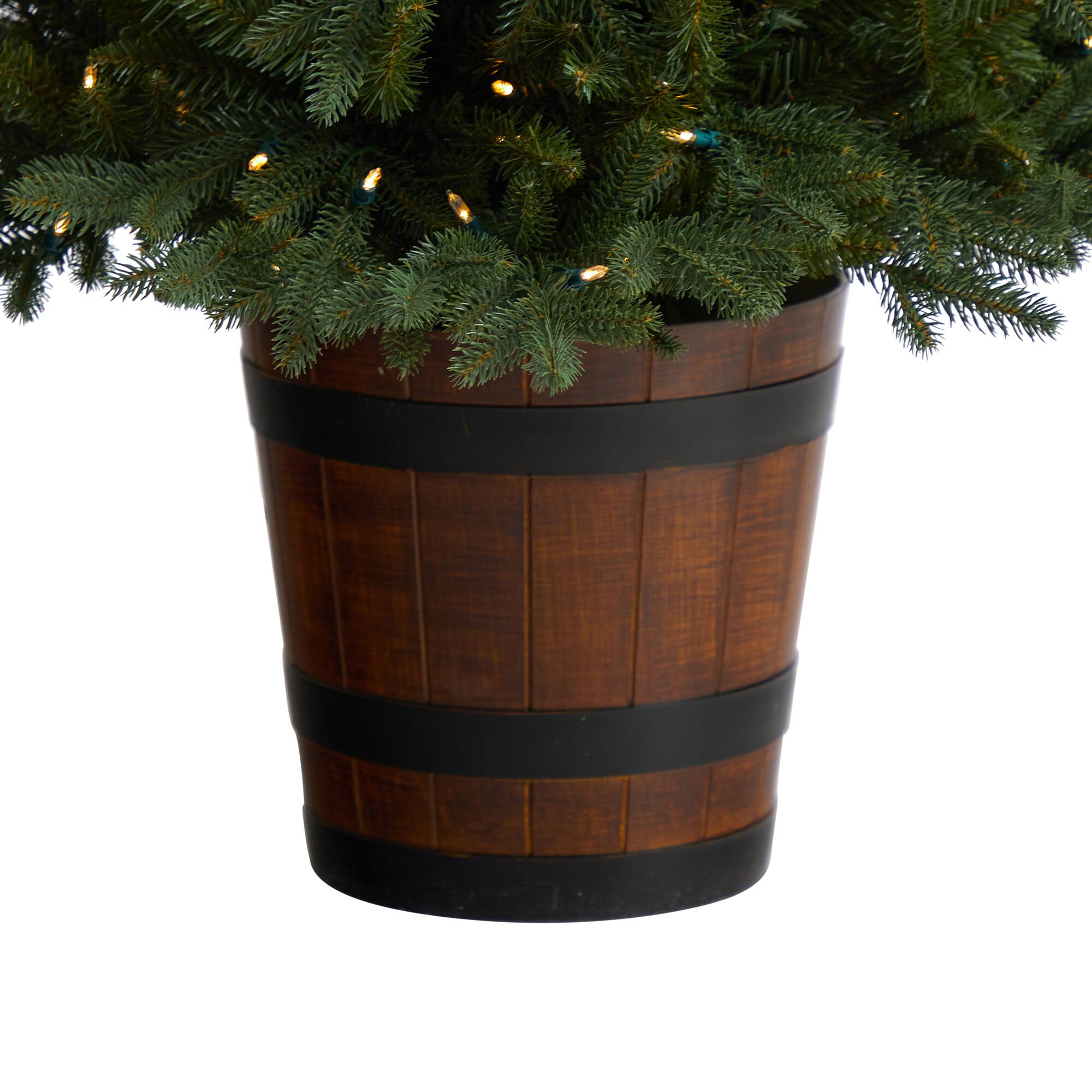 5ft. Pre-Lit Colorado Aspen Artificial Christmas Tree in Decorative Planter, White LED Lights