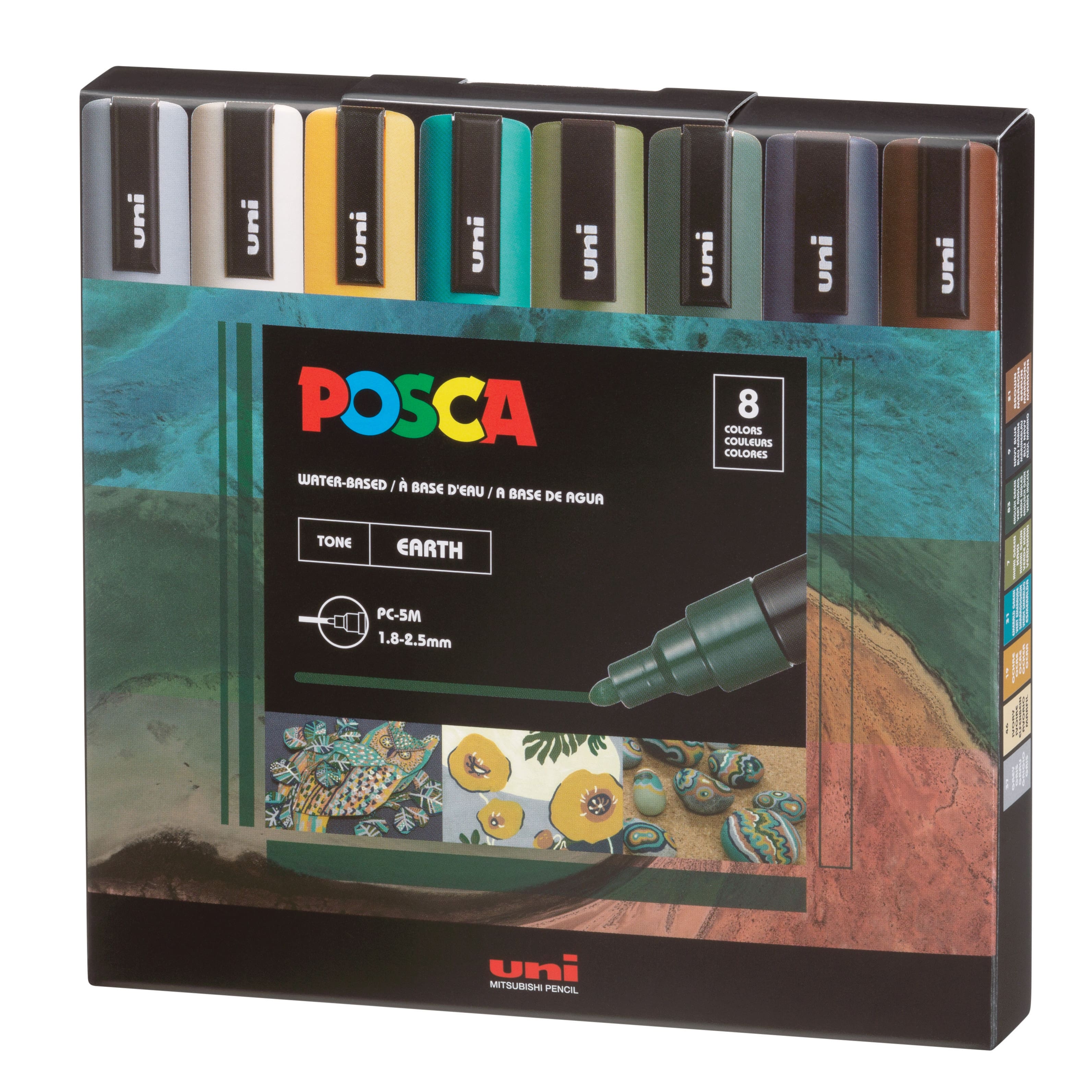 POSCA PC-5M Medium Tip Earth Tones Paint Marker Set